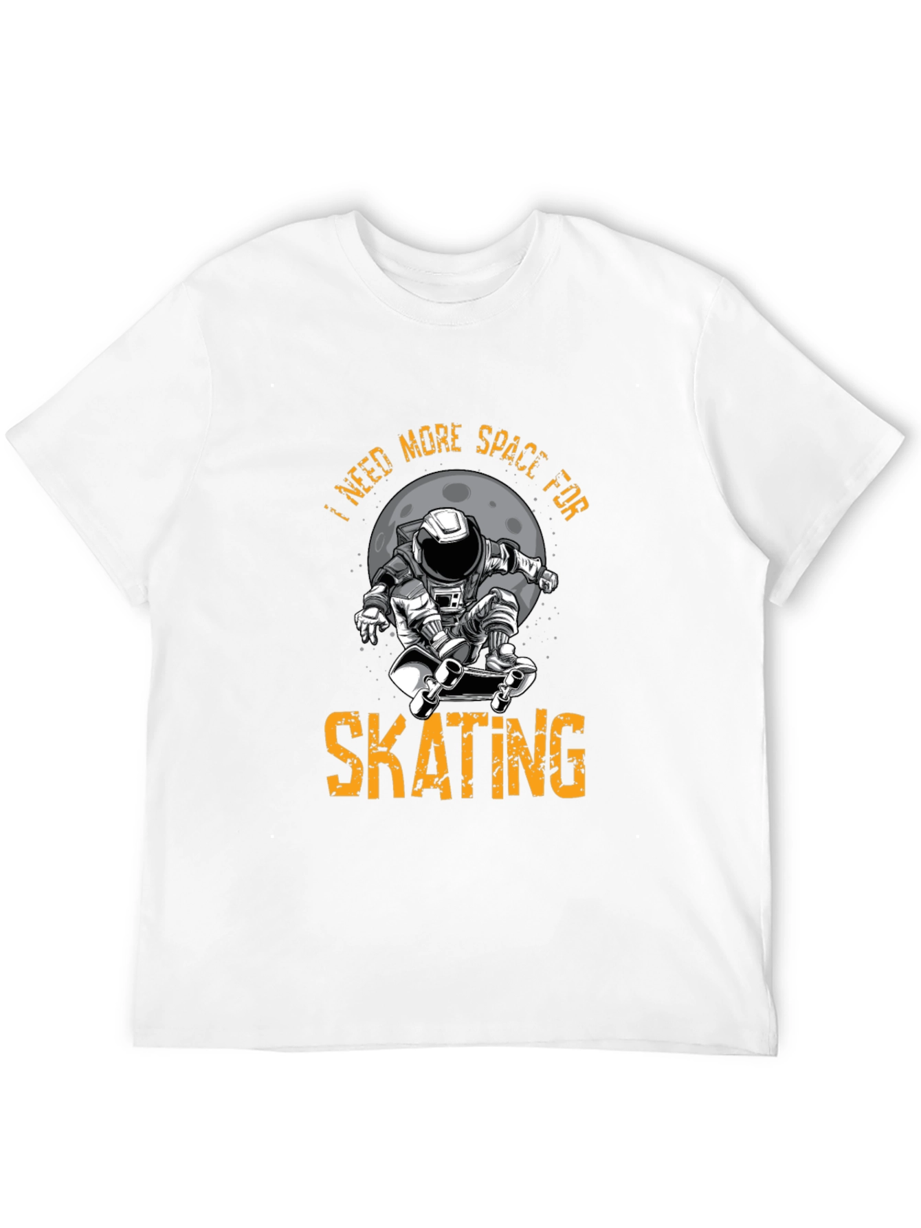 Black Skating Astronaut Graphic T-Shirt view 12