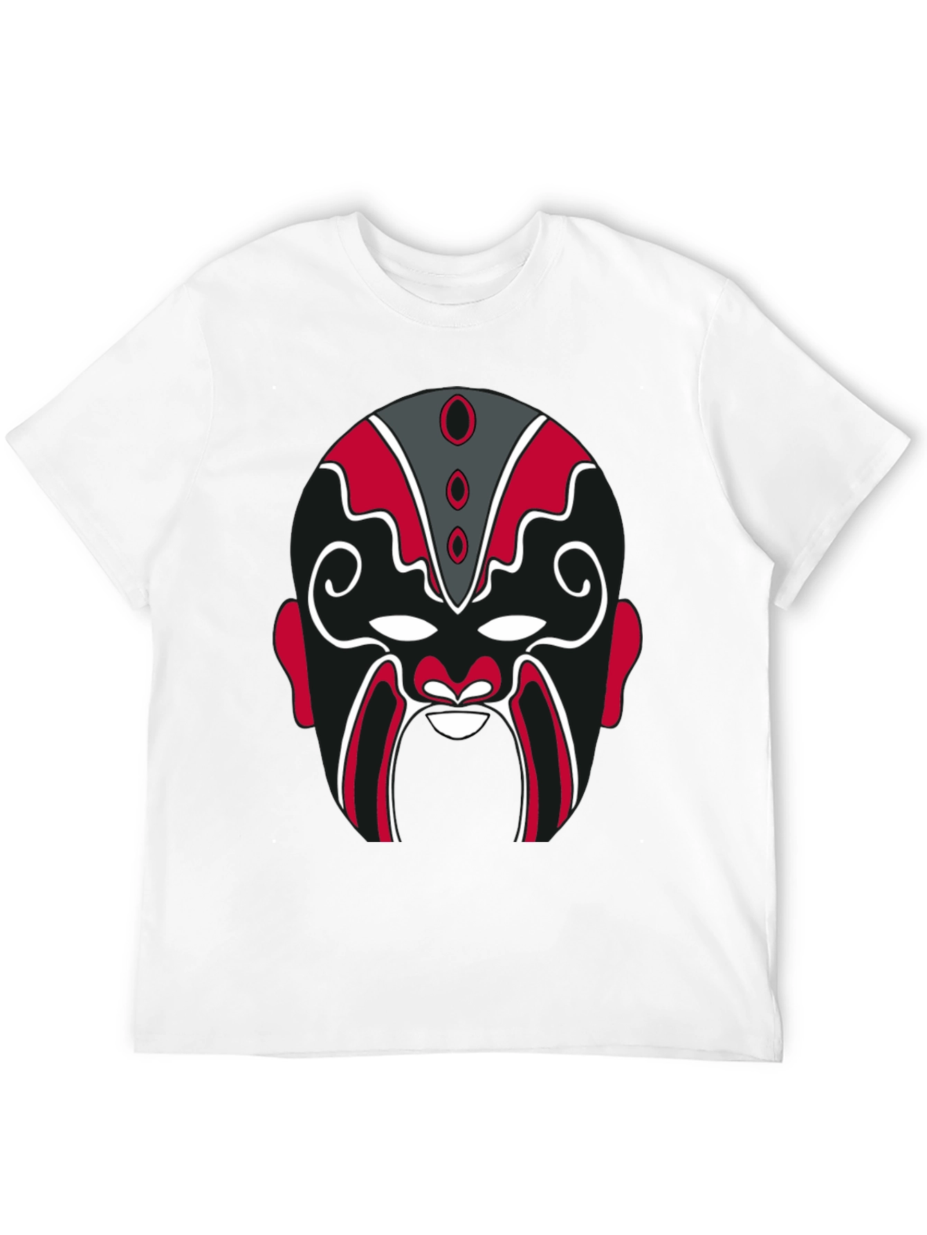Black Dramatic Mask Graphic Tee - Stylish Black T-Shirt view 12