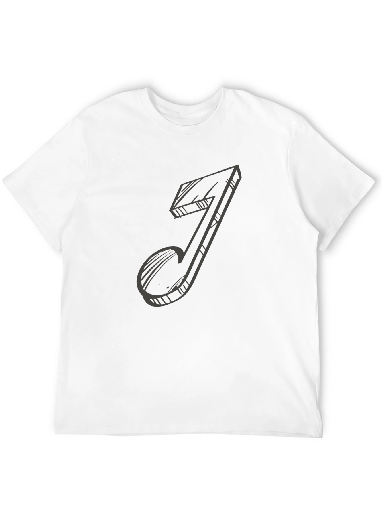 Black Music Note Sketch Black T-Shirt view 12