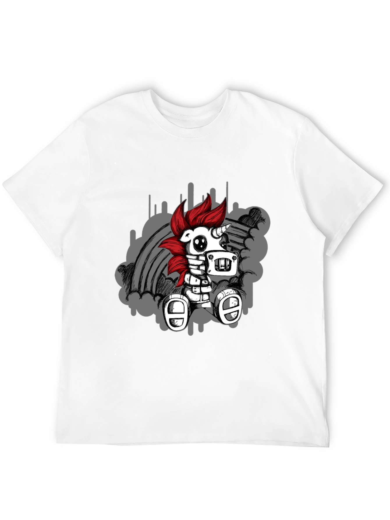 Black Robot Unicorn T-Shirt - Unique Graphic Tee view 12