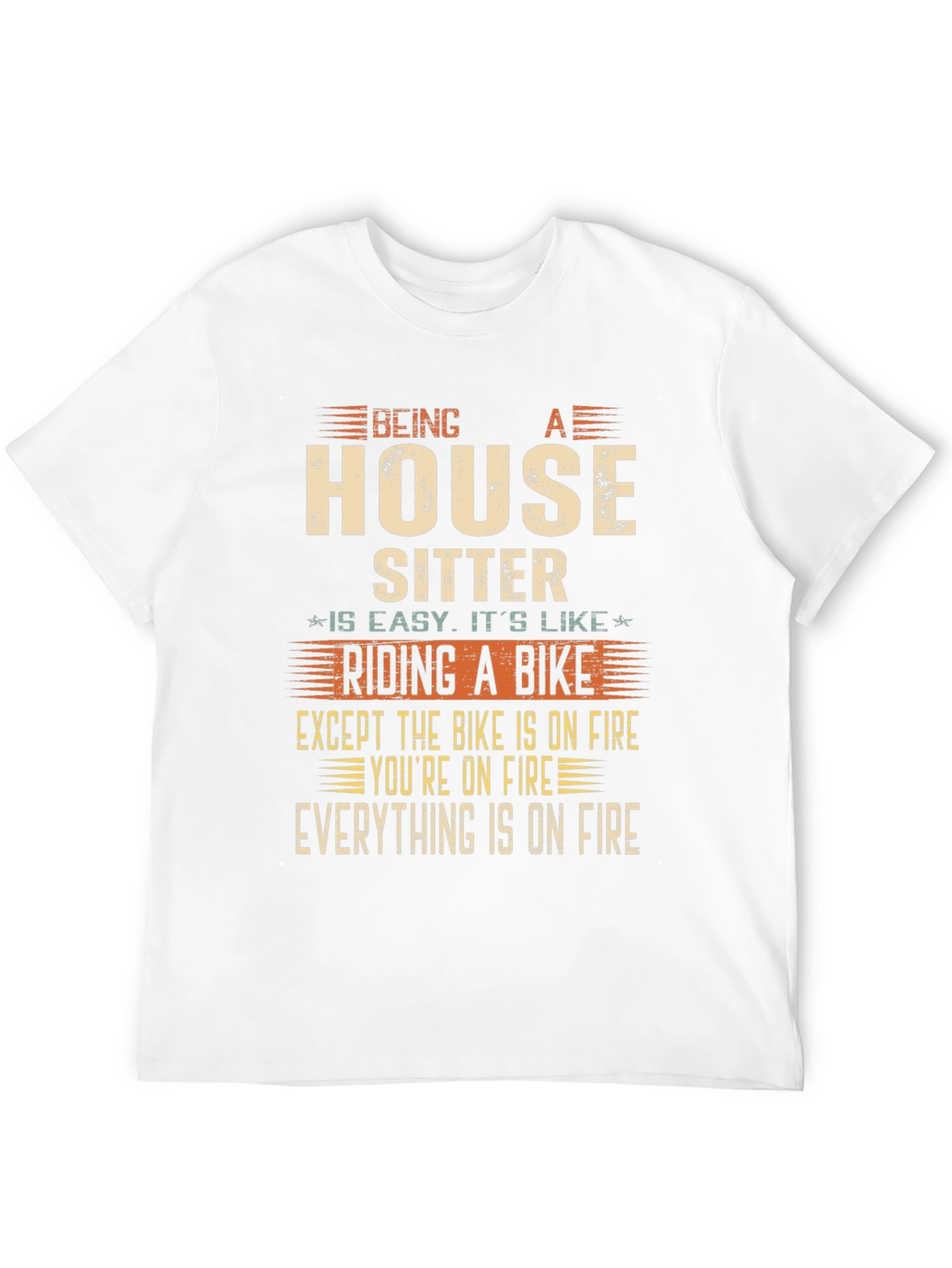 Black House Sitter Humor T-Shirt, Novelty Graphic Tee view 12