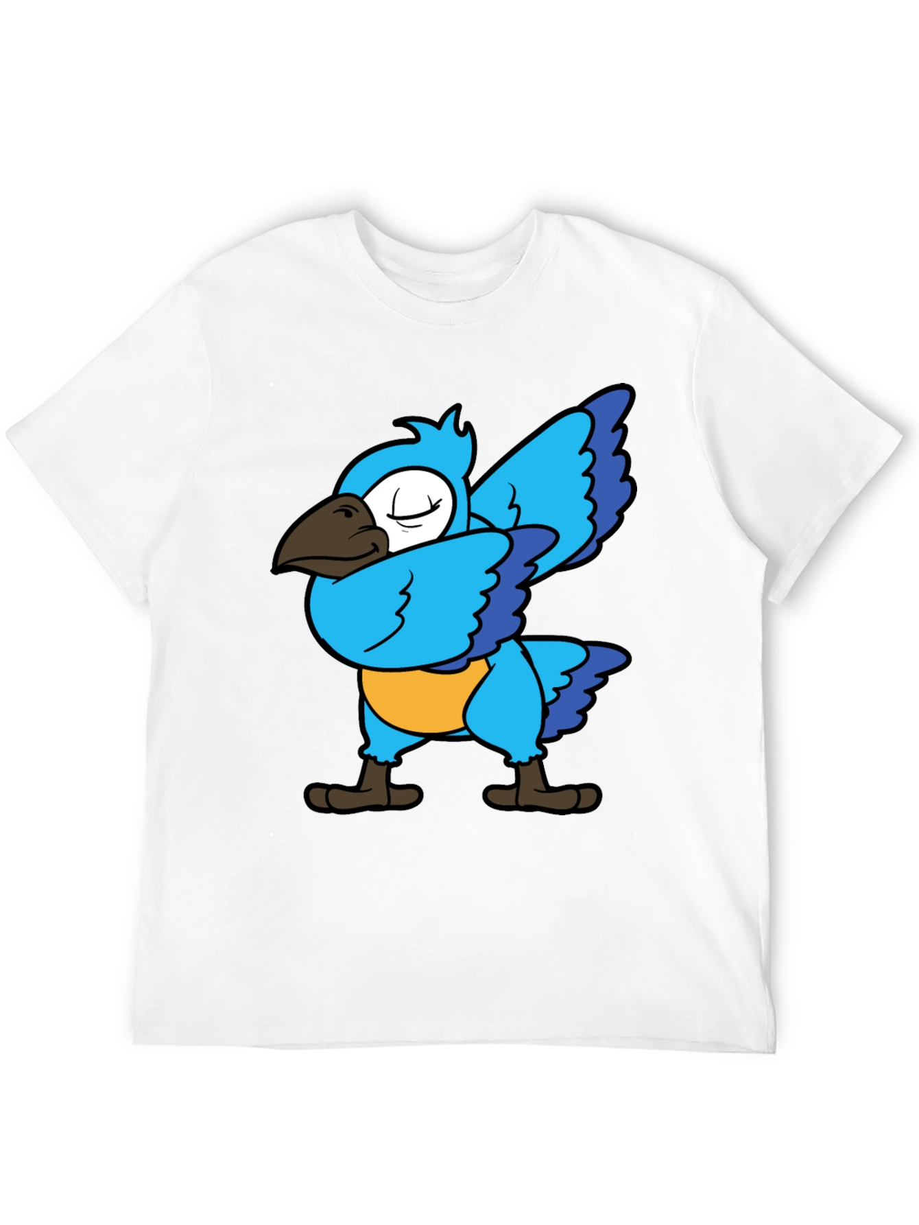 Black Dabbing Parrot T-Shirt - Blue Bird Dance Tee view 12