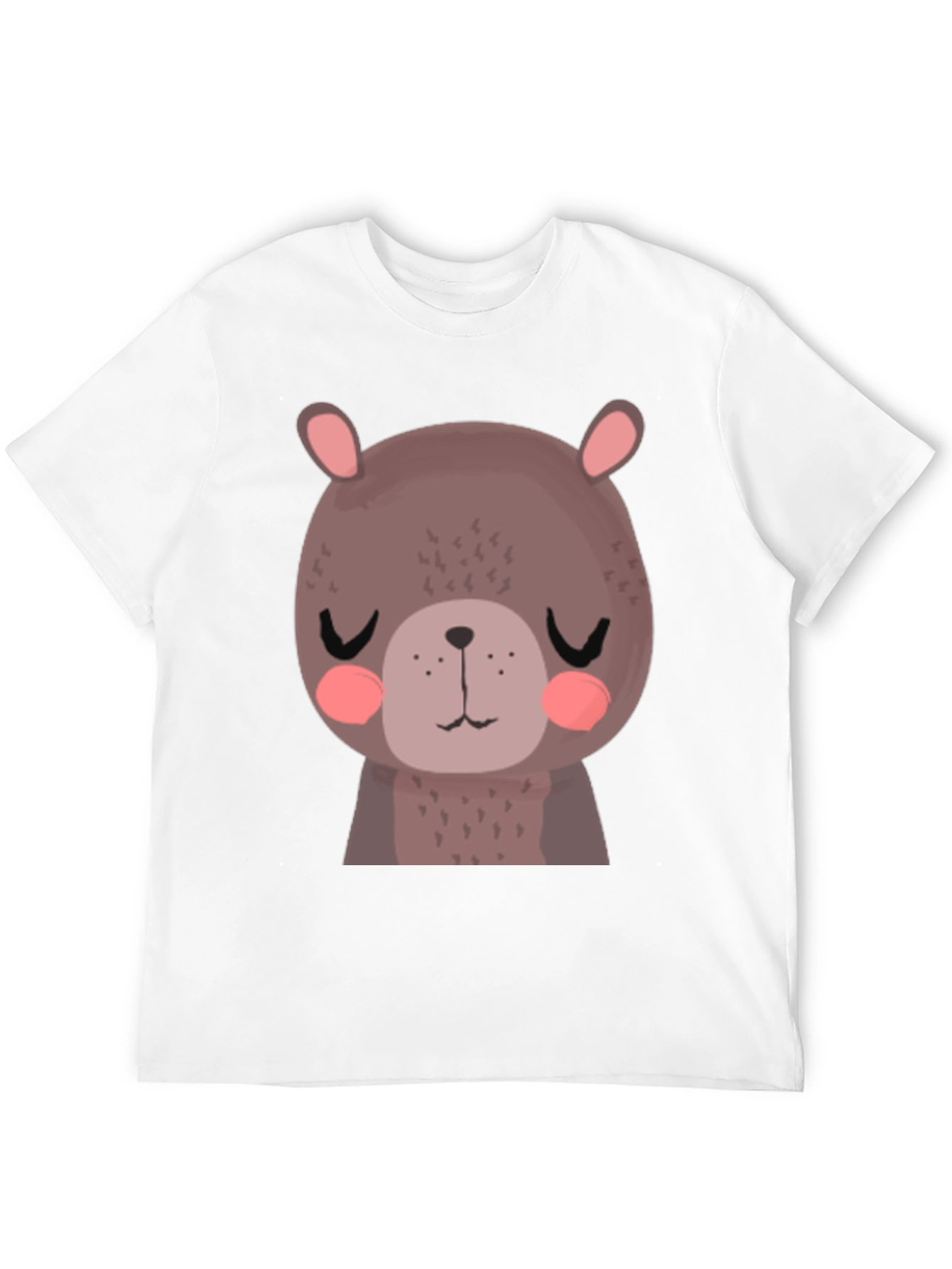 Black Cute Bear Graphic T-Shirt - Unisex Black Tee view 12