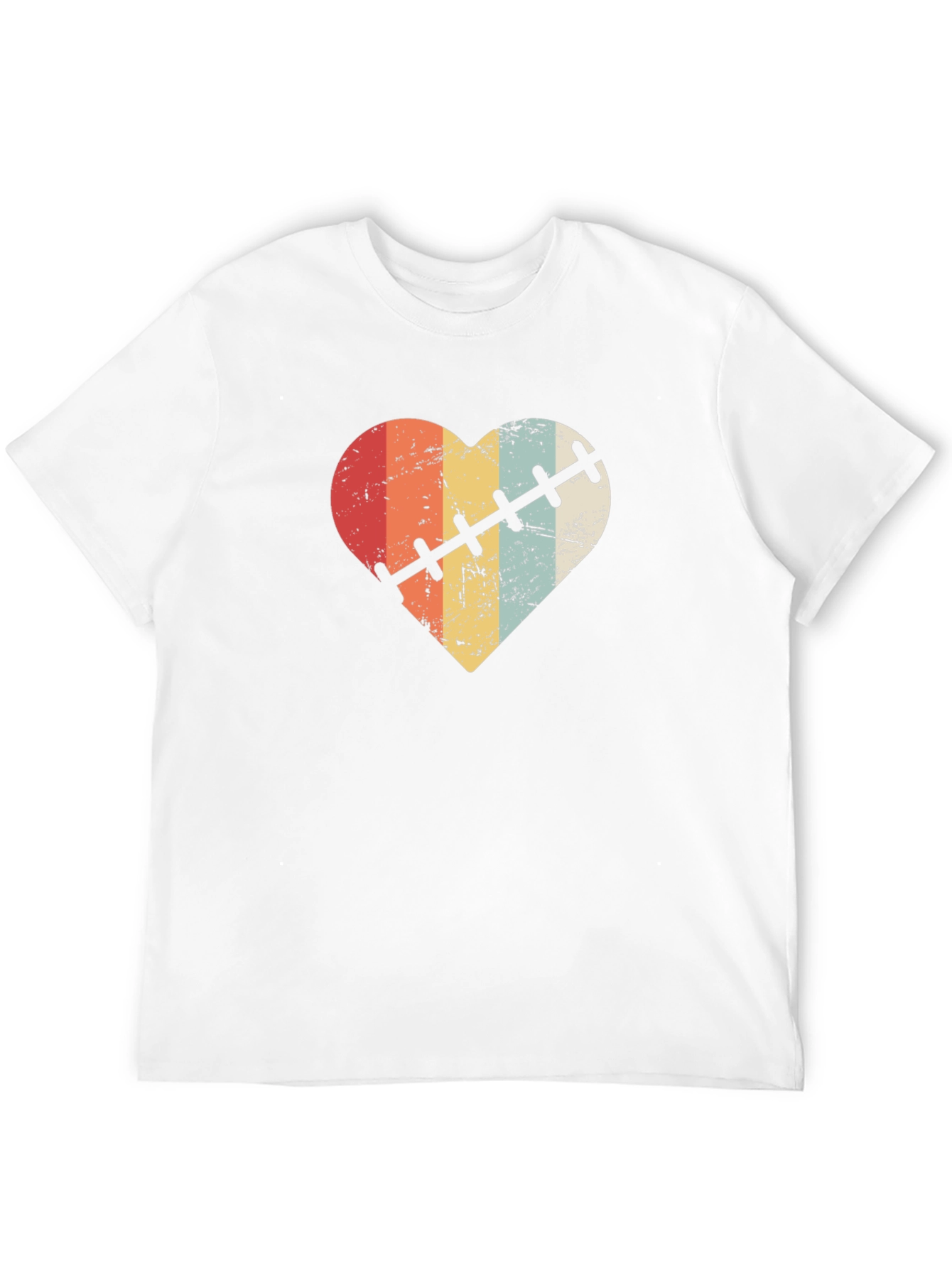 Retro Heart Stitch Graphic Tee - Black - 12