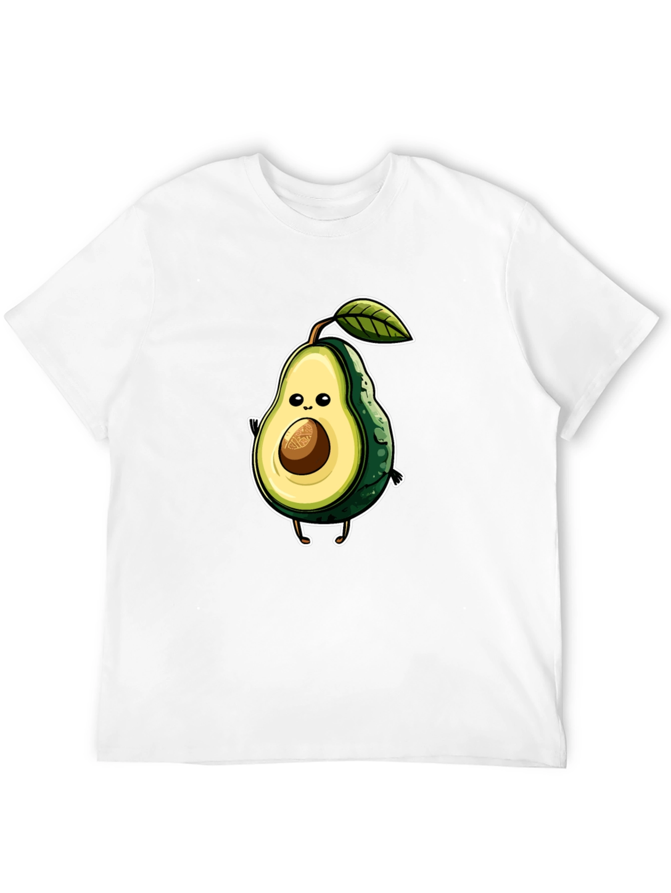 Funny Avocado Cartoon Graphic T-Shirt - Unisex Black Tee - 12