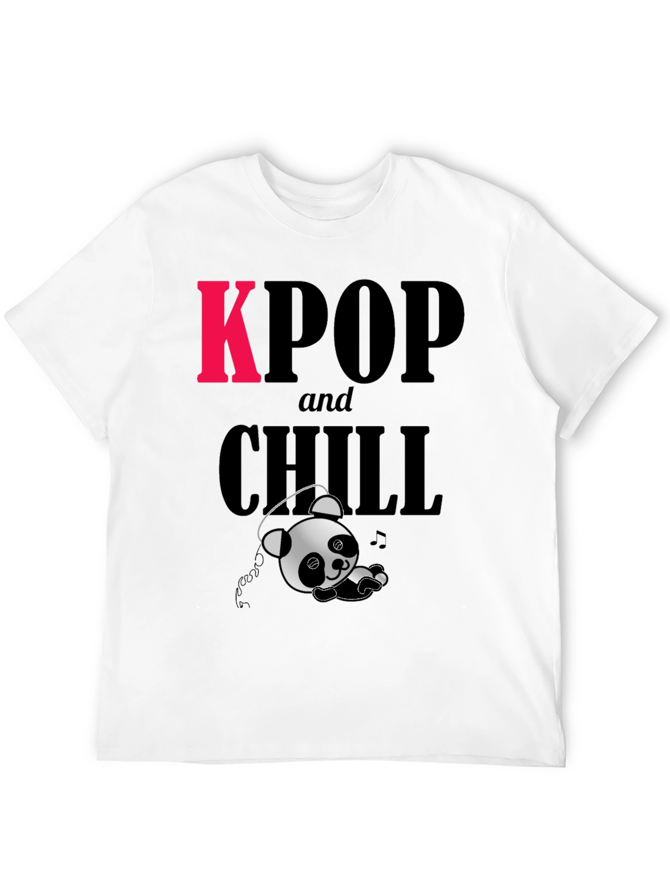 Black KPOP and Chill Panda Graphic Tee view 12