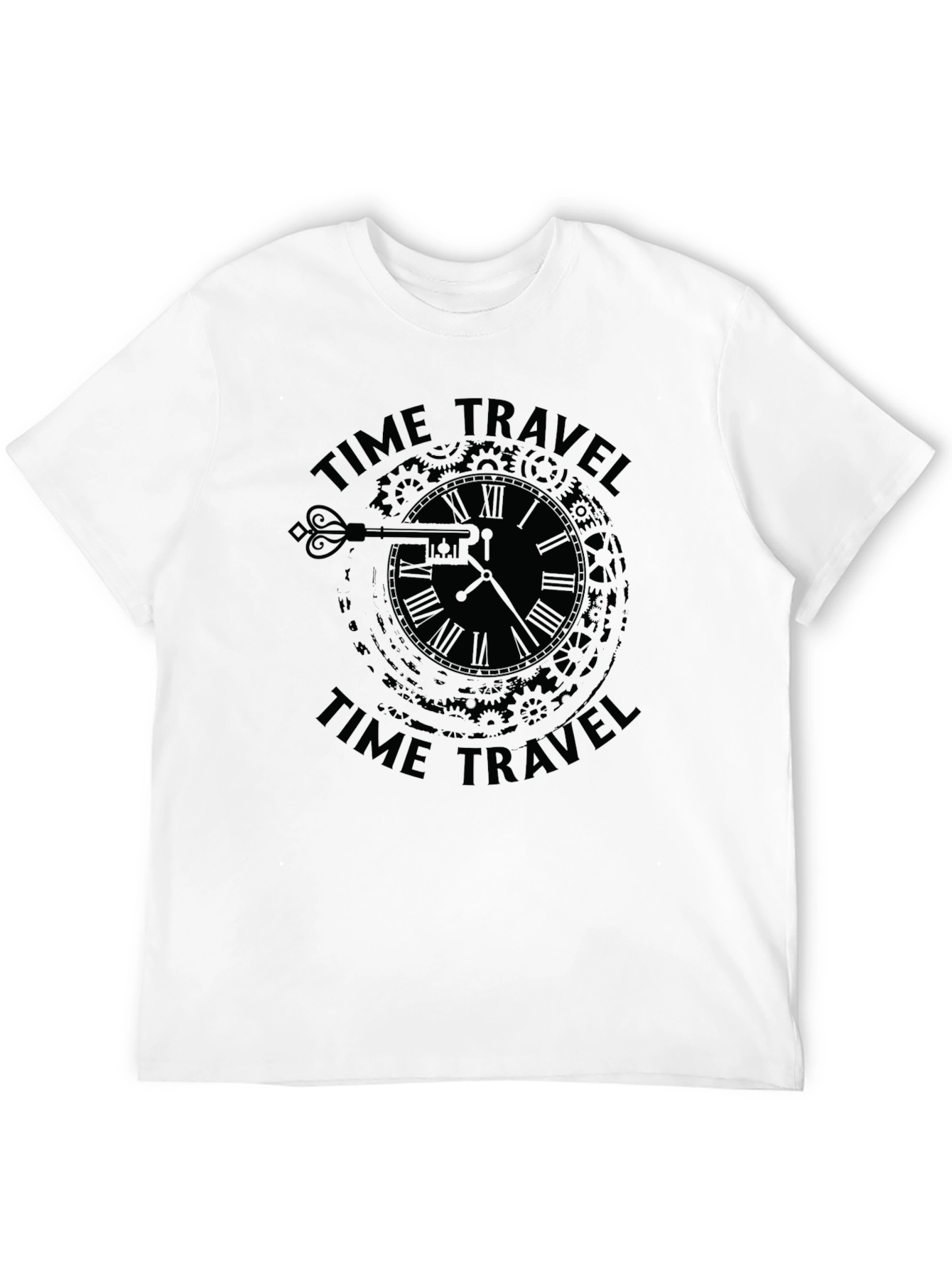 Black Time Travel Clock Graphic T-Shirt - Black view 12