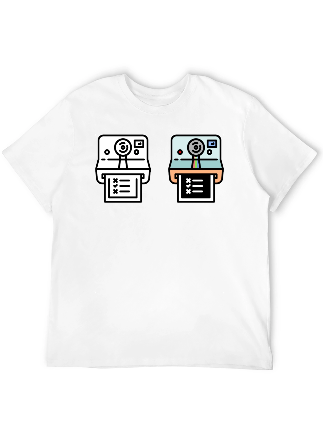 Black Retro Camera Print Black T-Shirt view 12
