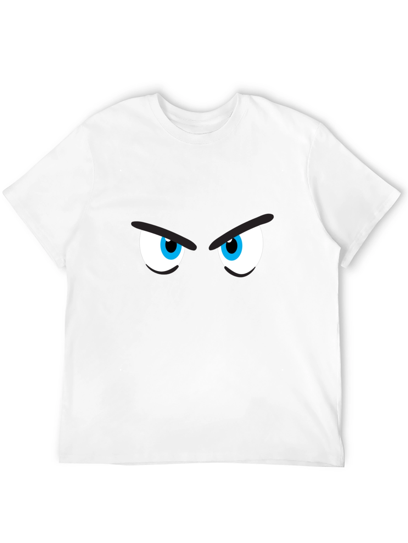 Black Men's Black T-Shirt with Cartoon Eyes view 12