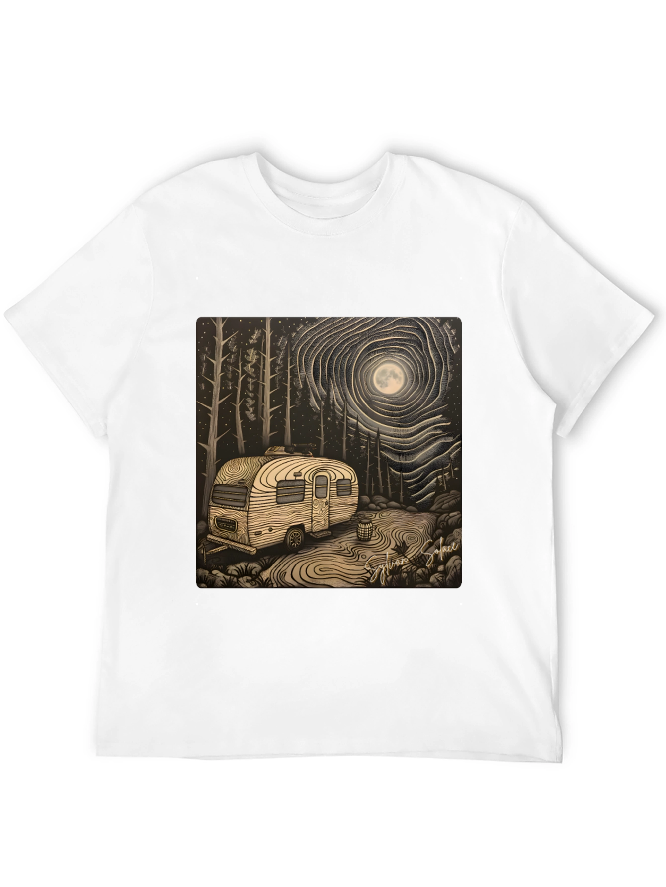 Black Camping Under the Moon T-Shirt view 12