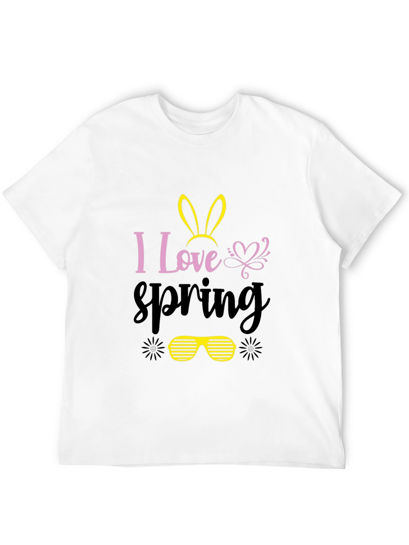 Black I Love Spring Bunny T-Shirt view 12