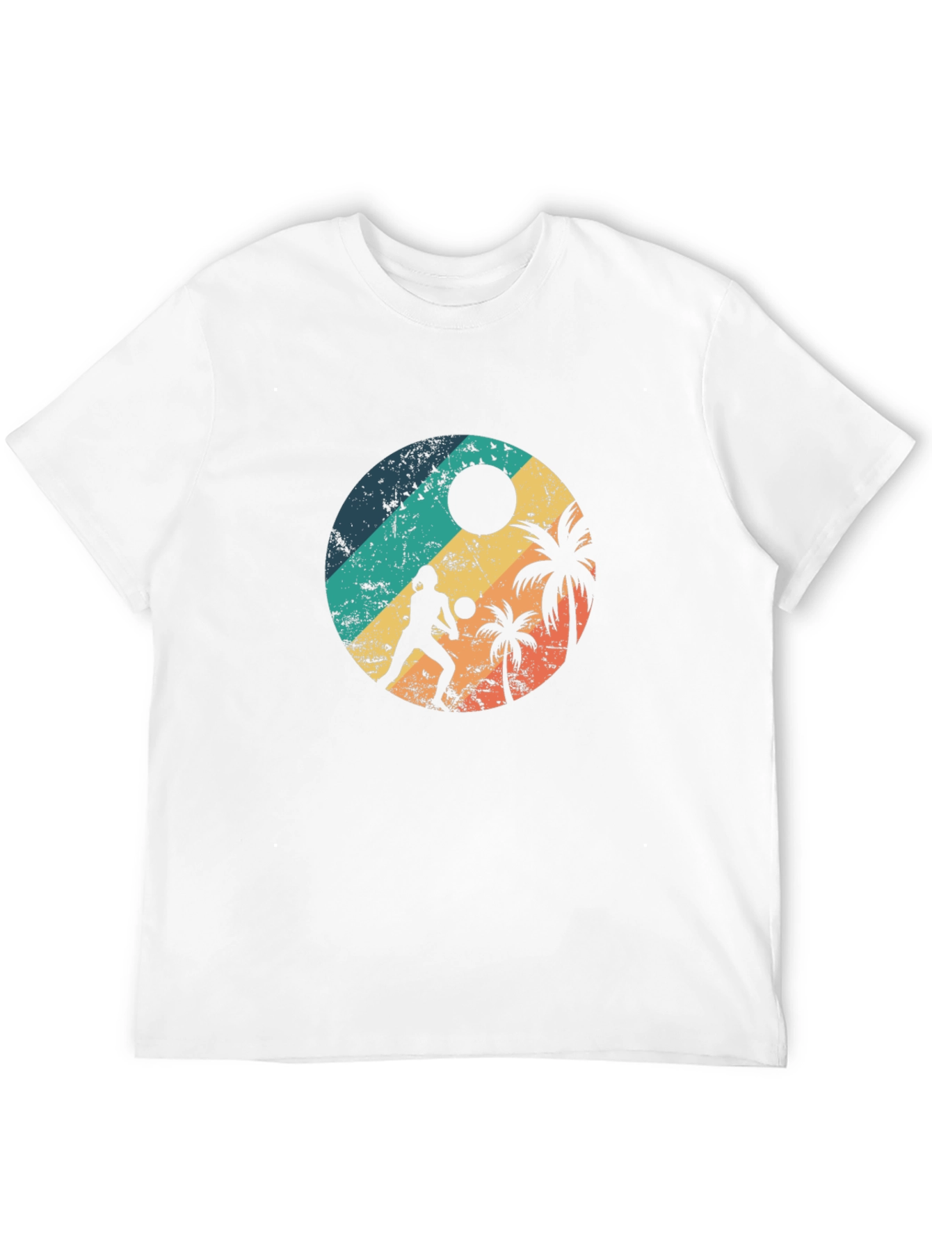 Black Retro Beach Volleyball T-Shirt view 12
