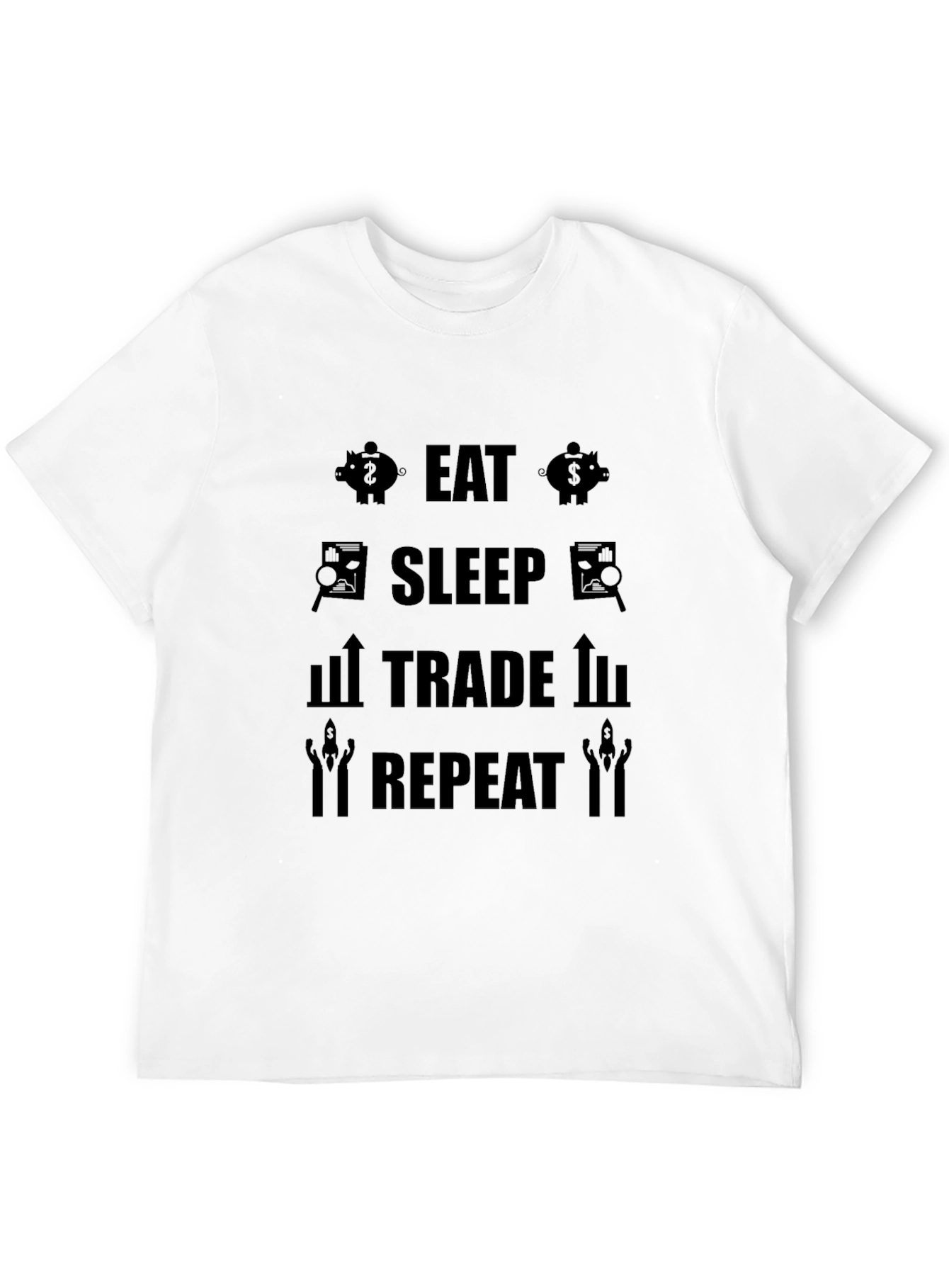 Black Eat Sleep Trade Repeat Graphic T-Shirt view 12