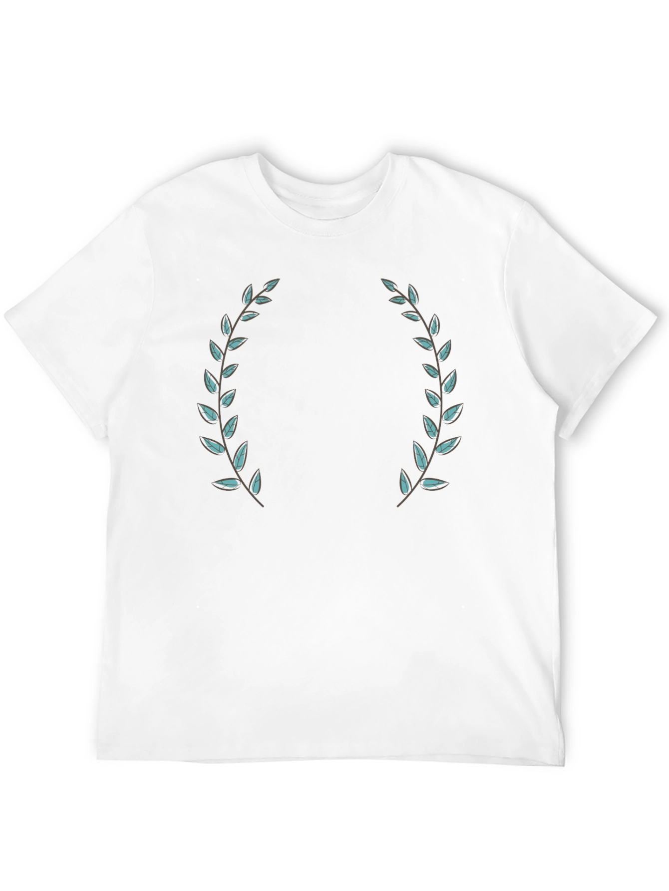 Black Black T-Shirt with Laurel Wreath Design view 12