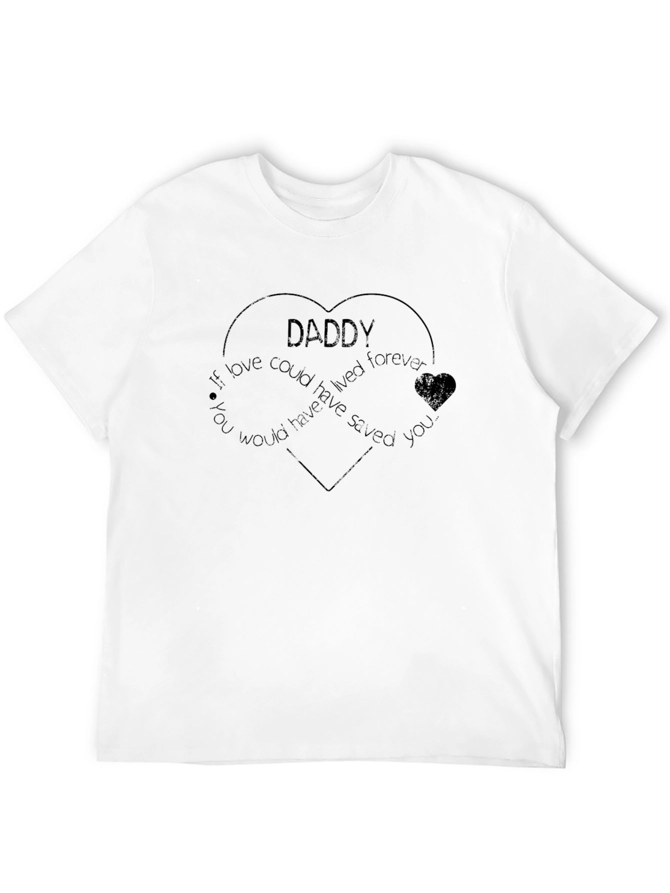 Black Daddy Remembrance T-Shirt, Heart Design, Memorial Gift view 12