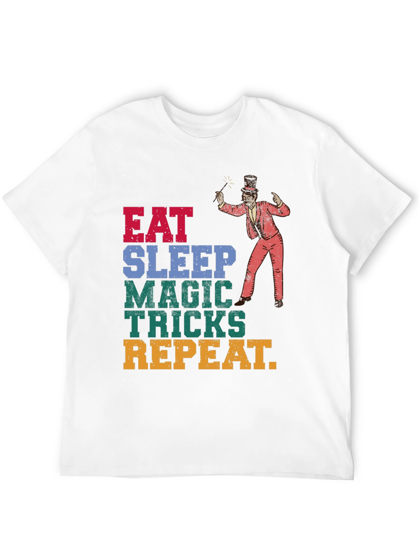 Black Eat Sleep Magic Tricks Repeat Graphic Tee view 12