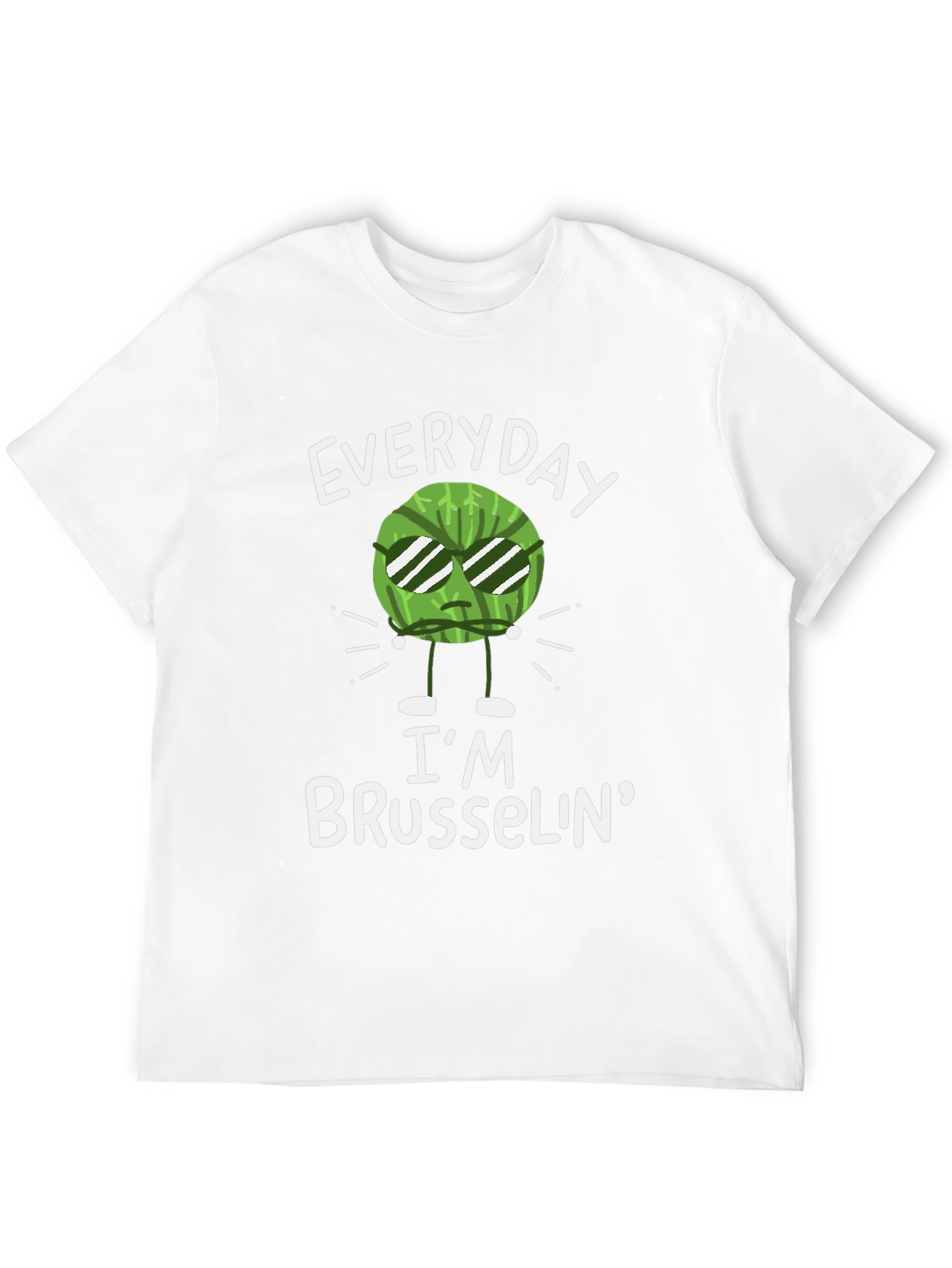 Black Everyday I'm Brusselin' T-Shirt - Funny Vegetable Pun Tee view 12