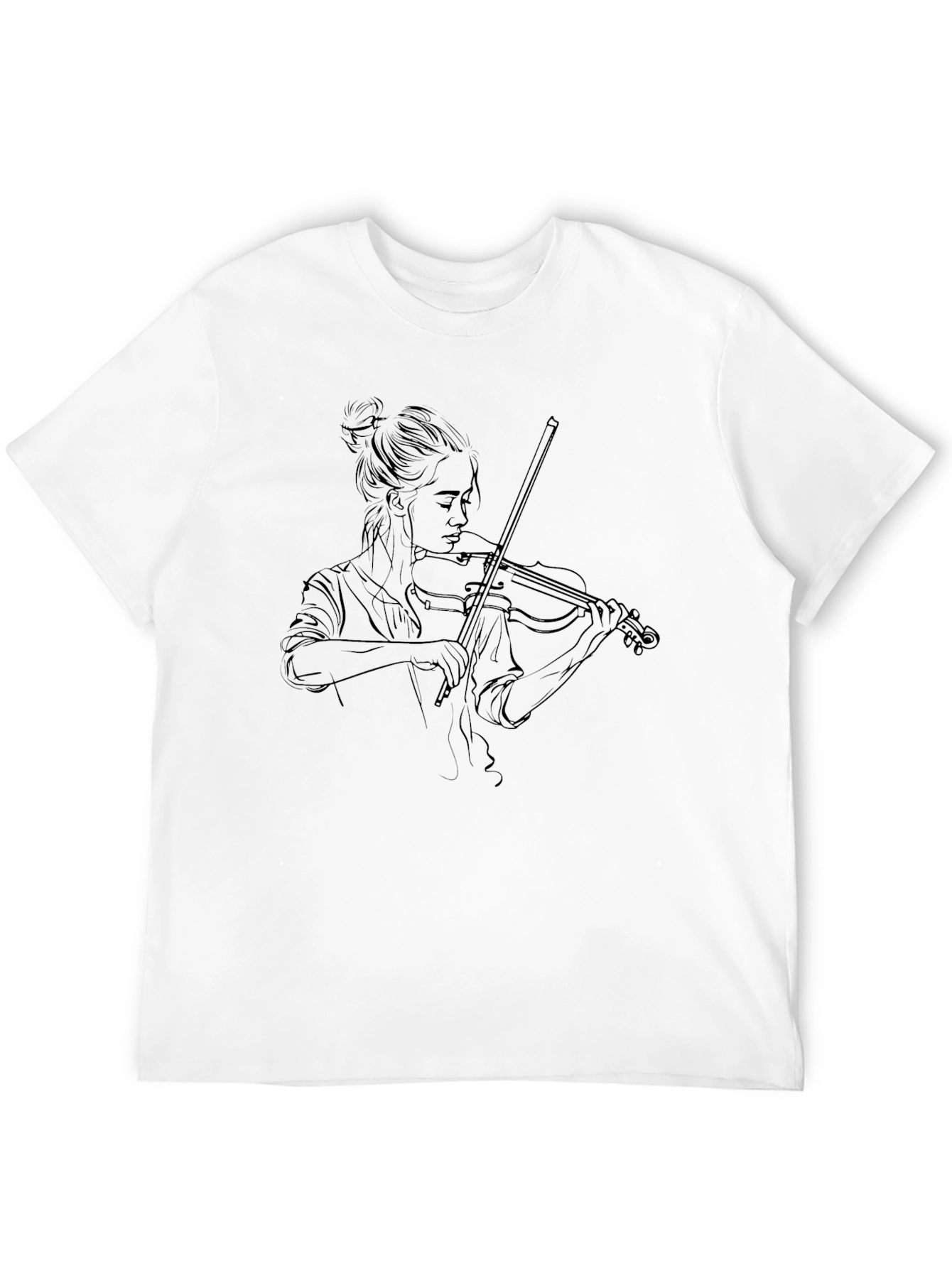 Black Violin Player Graphic Tee - Unisex Black T-Shirt view 12
