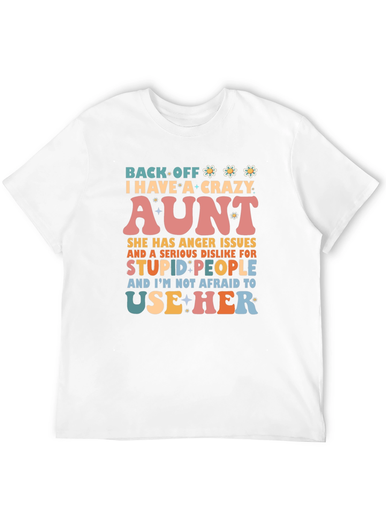Black Crazy Aunt T-Shirt - Novelty Graphic Tee view 12