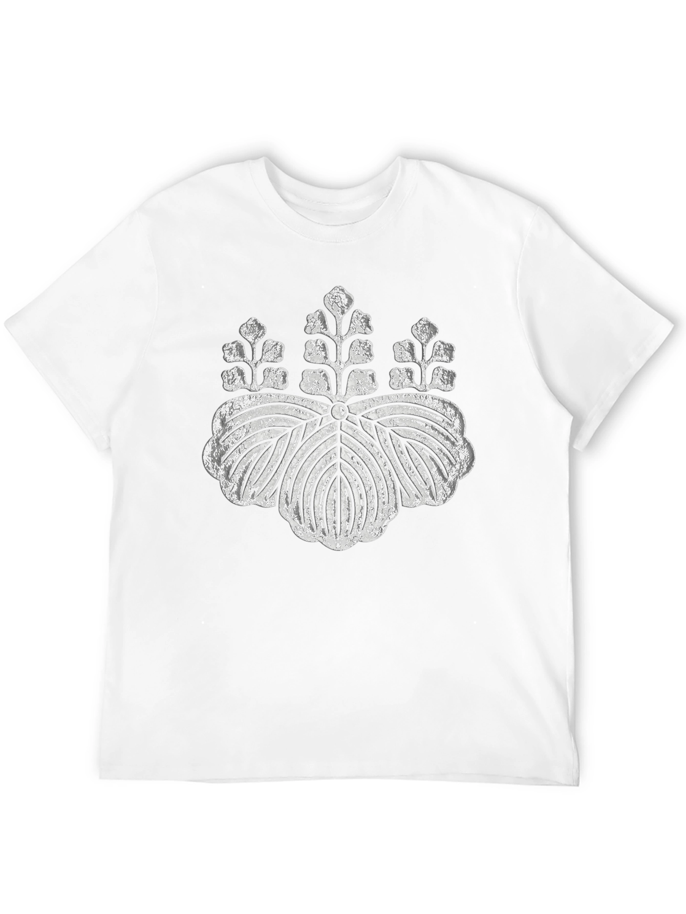 Black Black T-Shirt with Silver Japanese Crest Design view 12