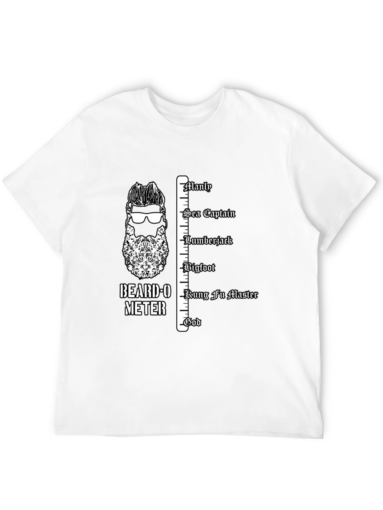 Black Beard-O-Meter Graphic Tee - Manly Humor T-Shirt view 12