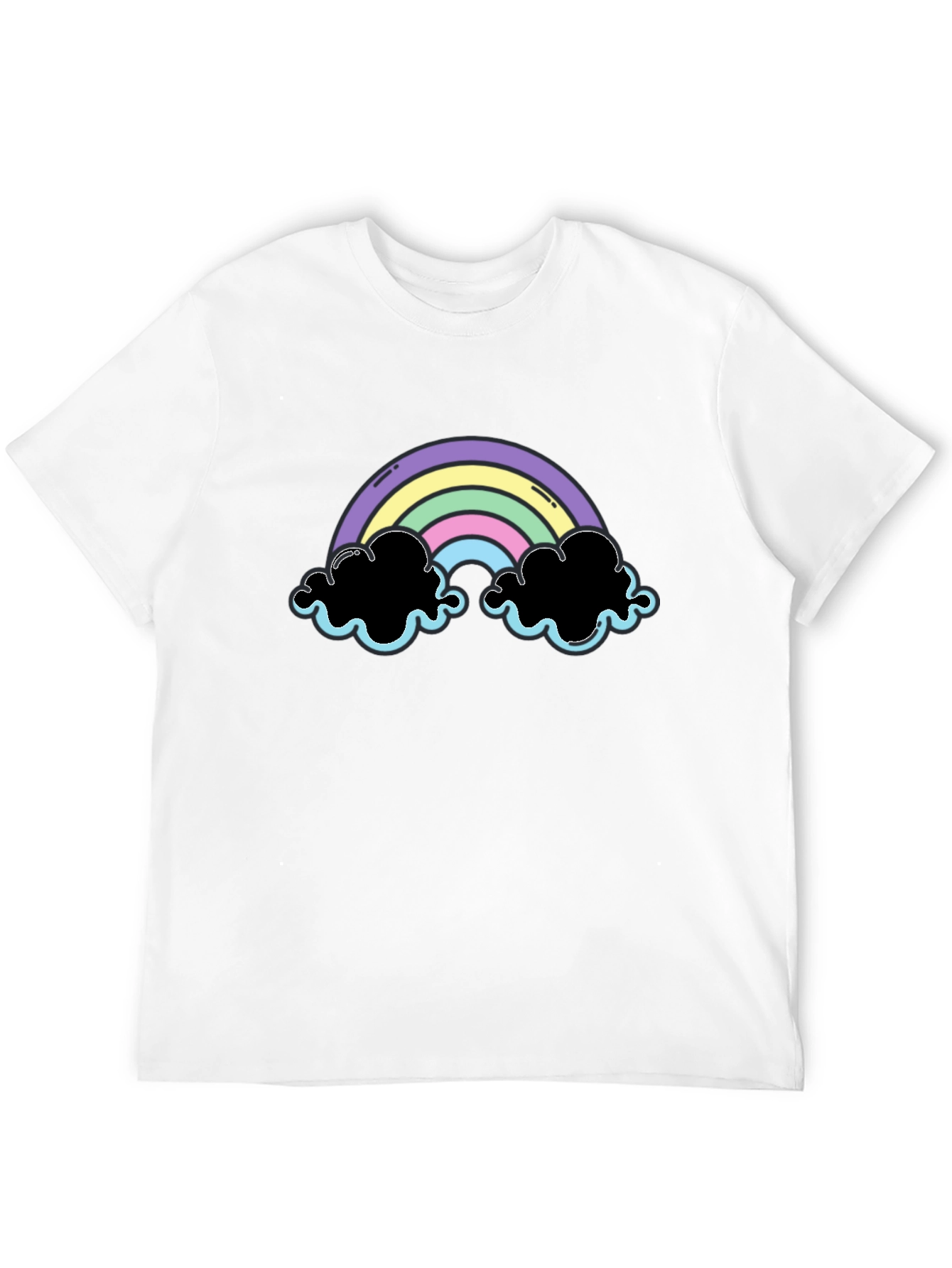 Black Pastel Rainbow Cloud Graphic Tee view 12