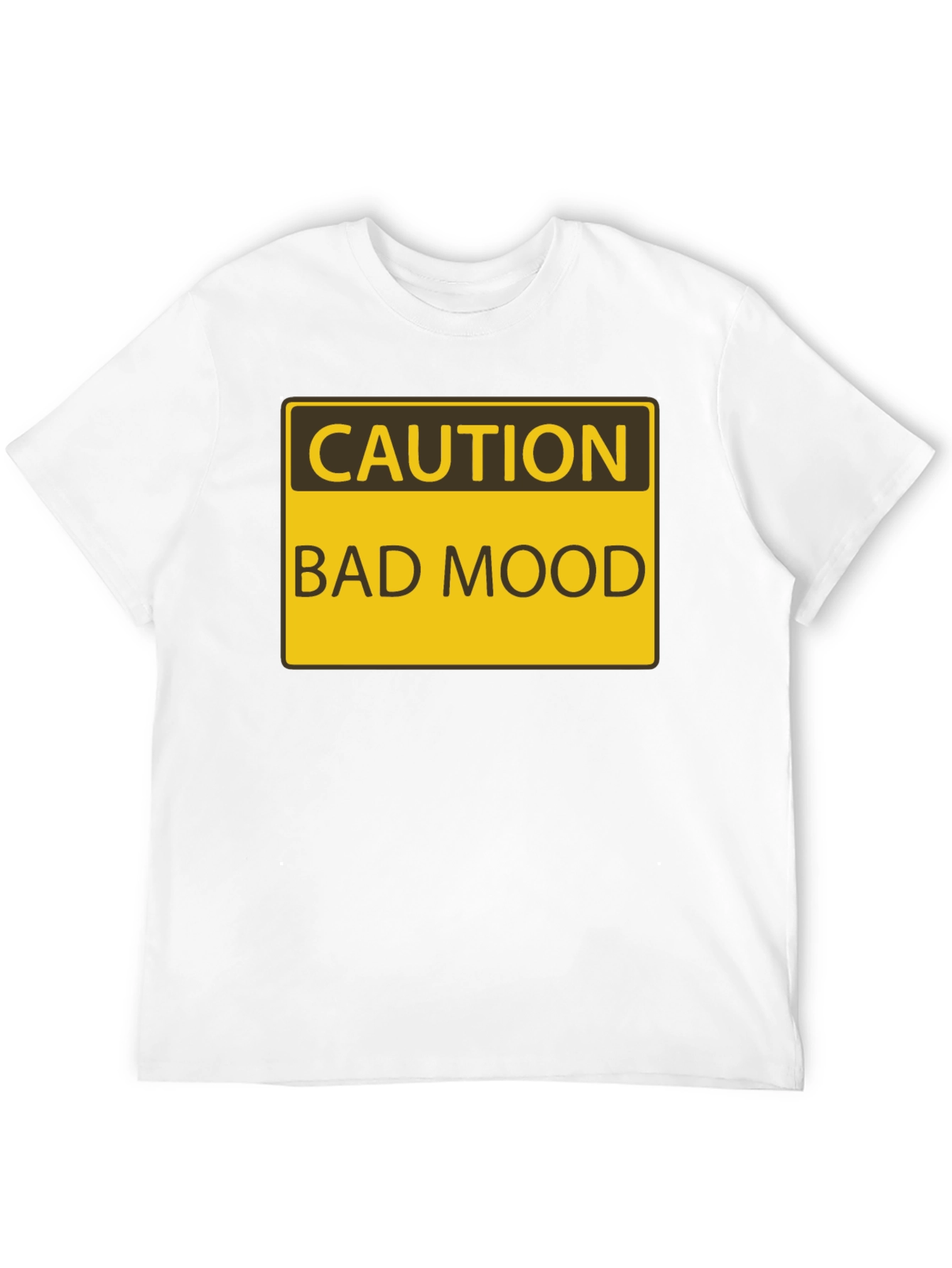 Black Caution Bad Mood Funny Graphic T-Shirt view 12