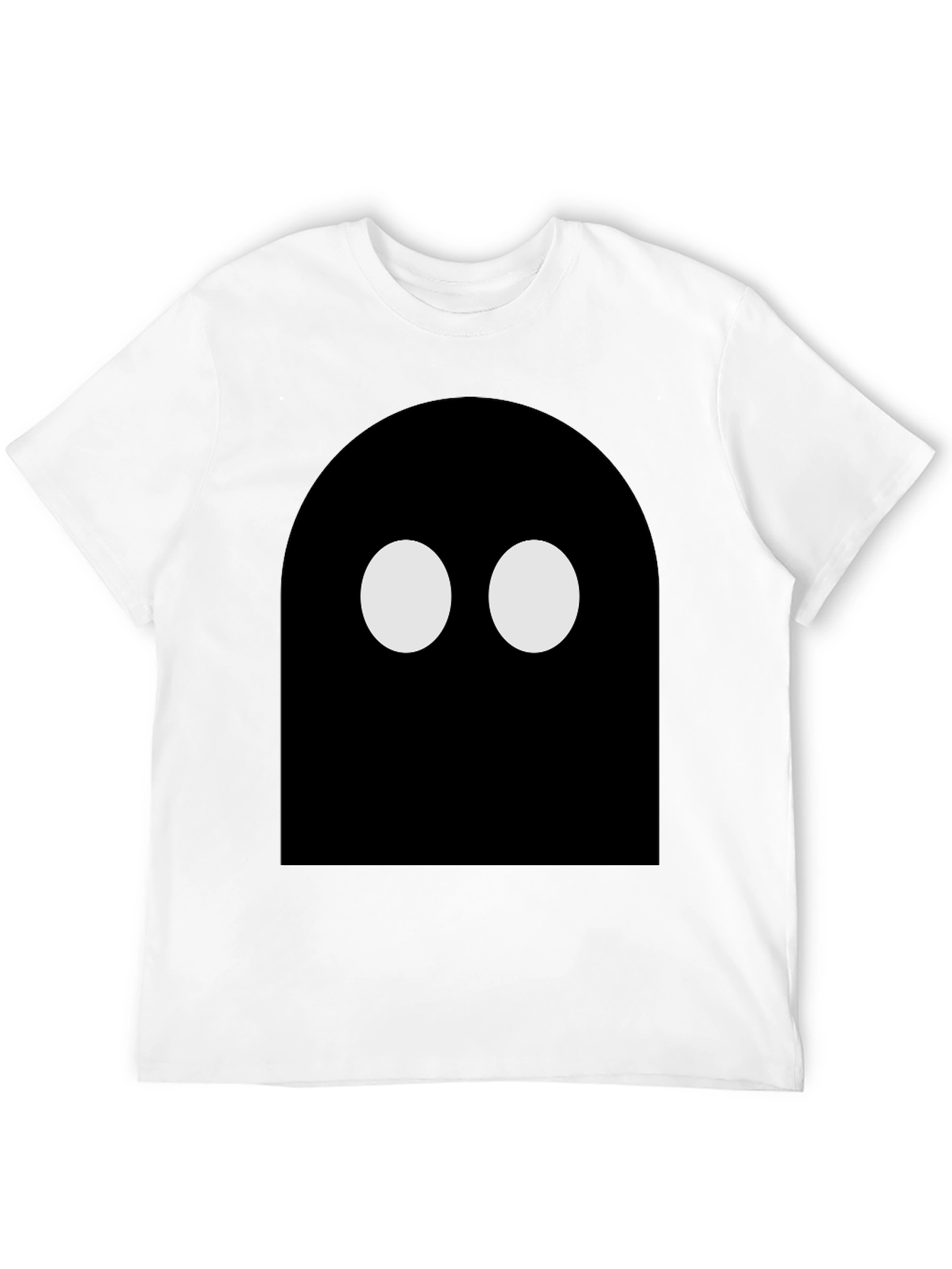 Black Minimalist Ghost T-Shirt - Black Cotton Tee view 12
