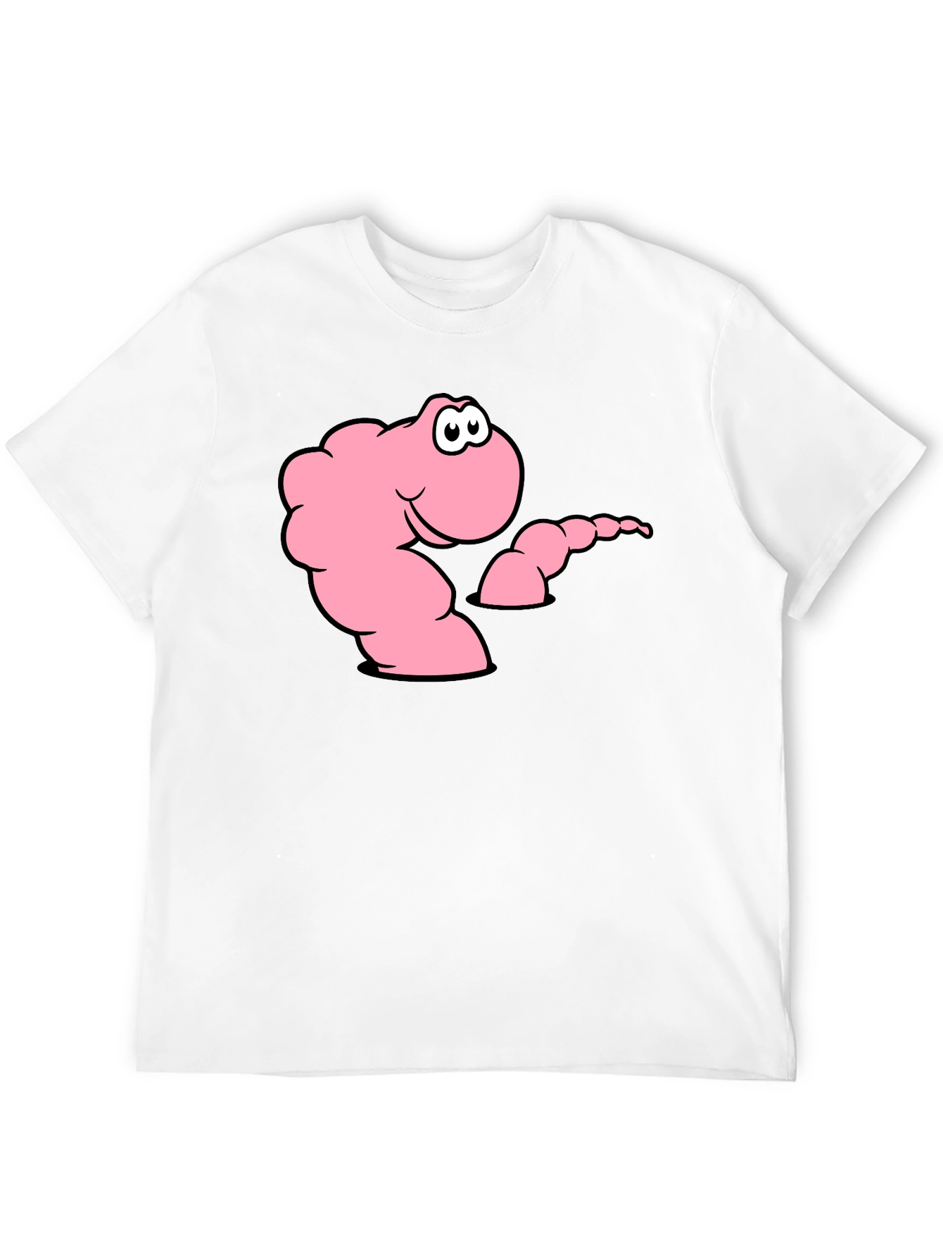 Black Cartoon Worm Black T-Shirt view 12