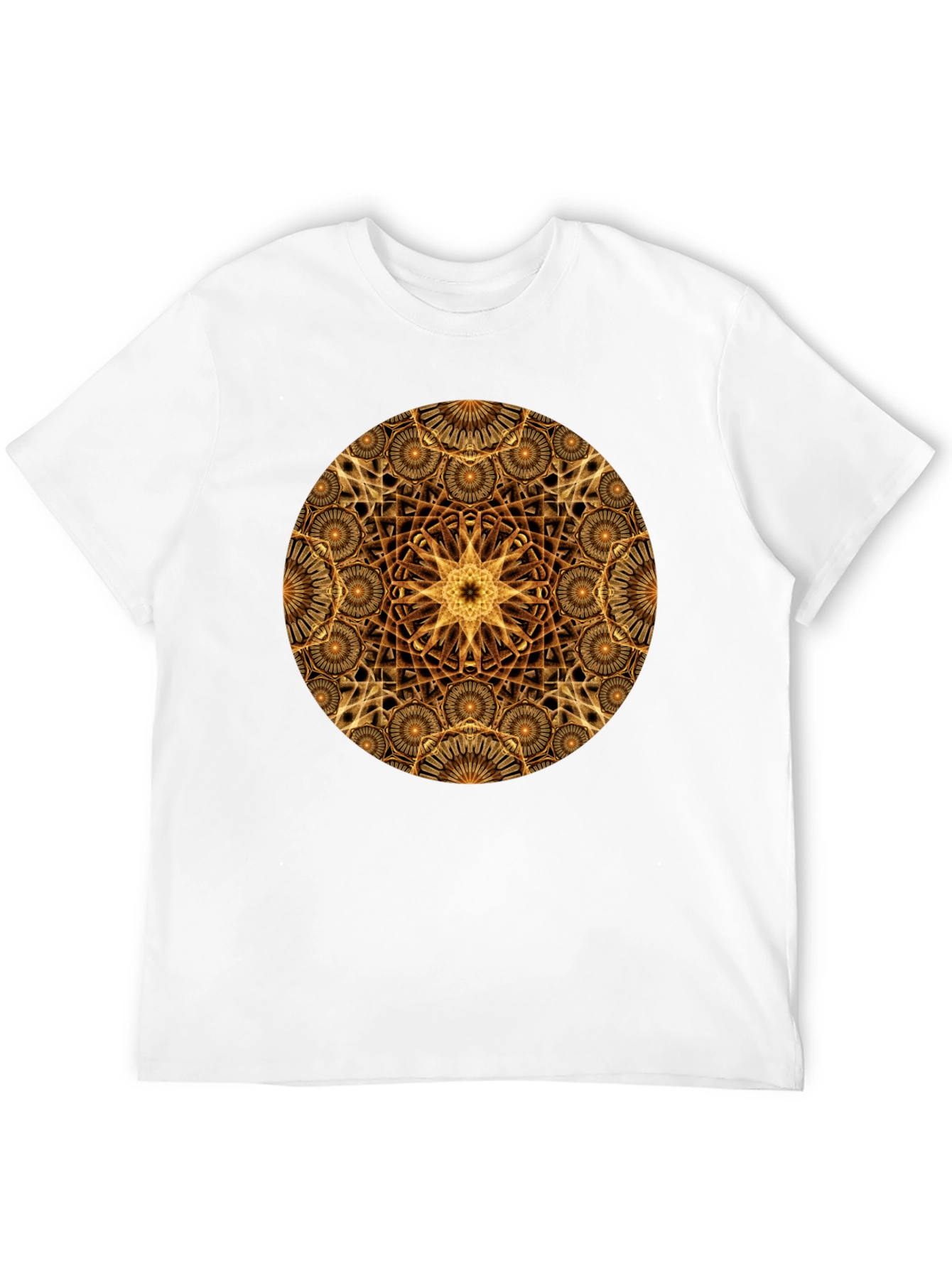 Black Geometric Gold Mandala Graphic T-Shirt view 12