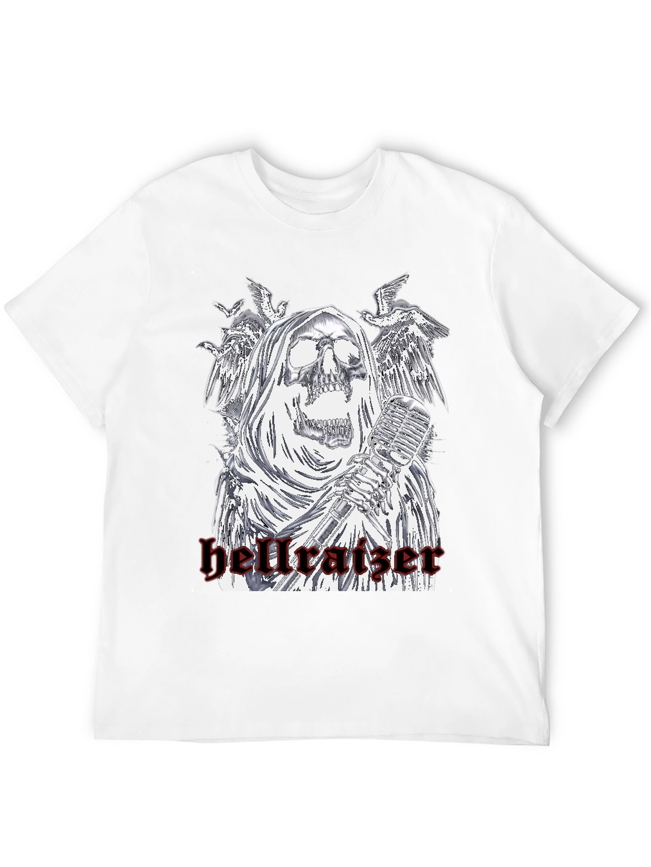 Black Hellraiser Skeleton Graphic T-Shirt - Black view 12
