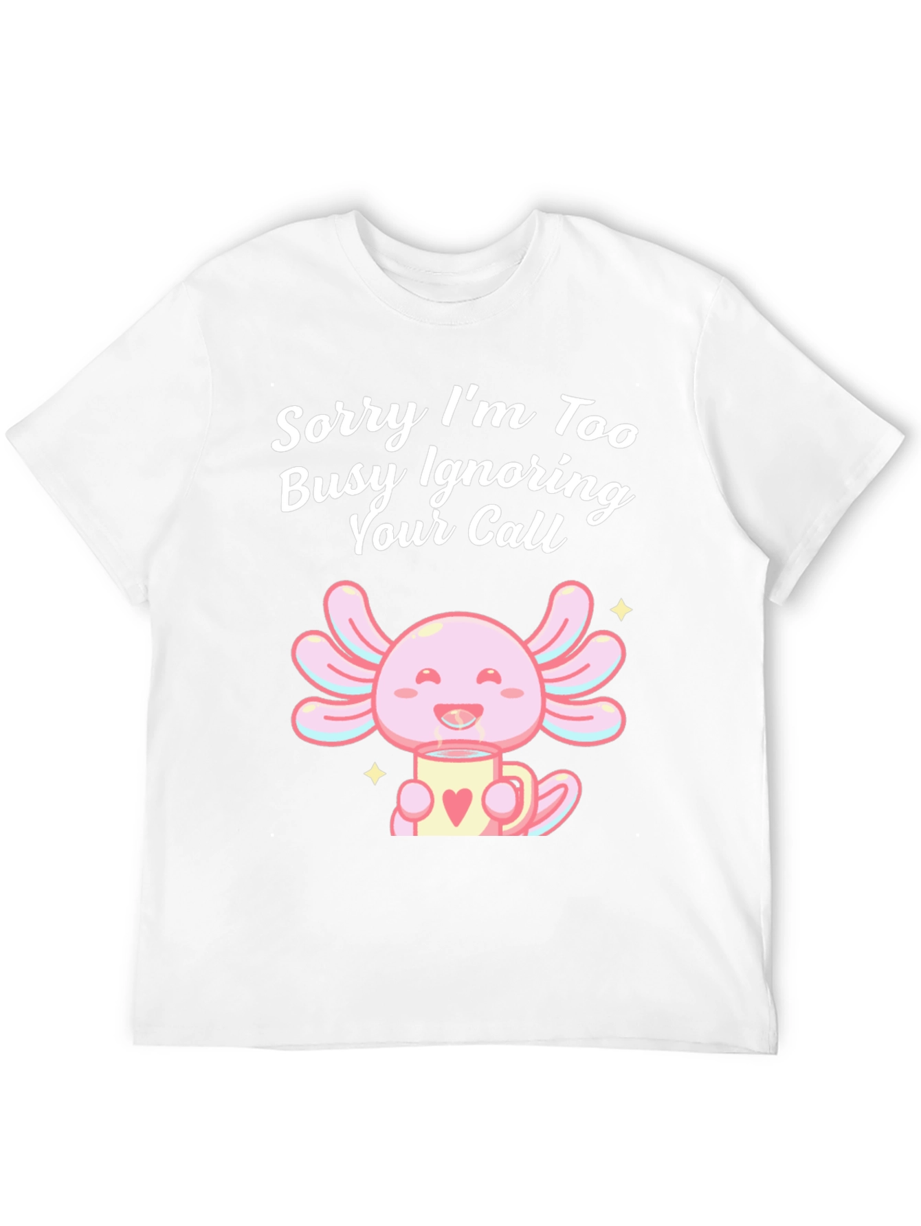 Black Ignoring Call Axolotl Black T-Shirt view 12