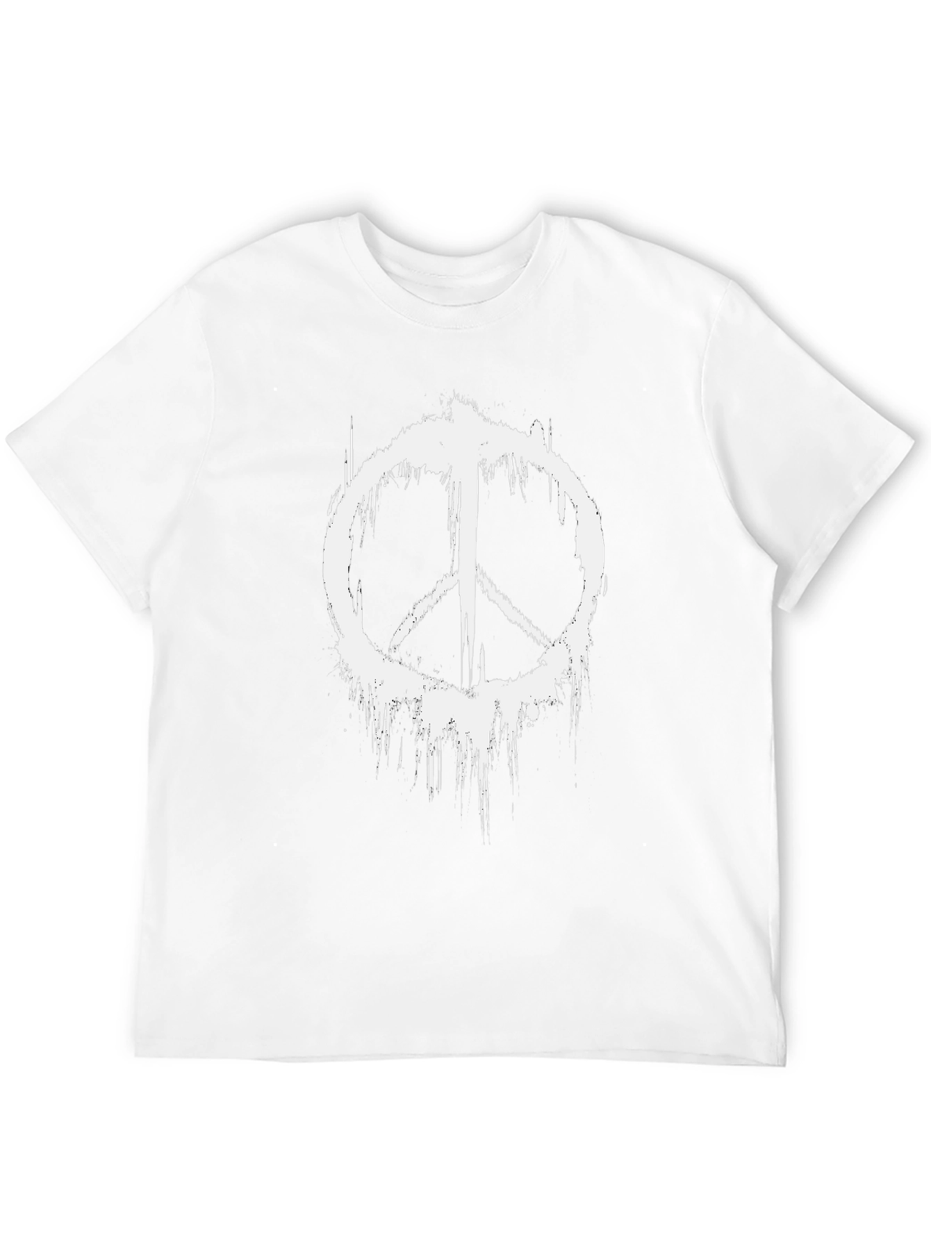 Black Distressed Peace Sign Black Graphic T-Shirt view 12