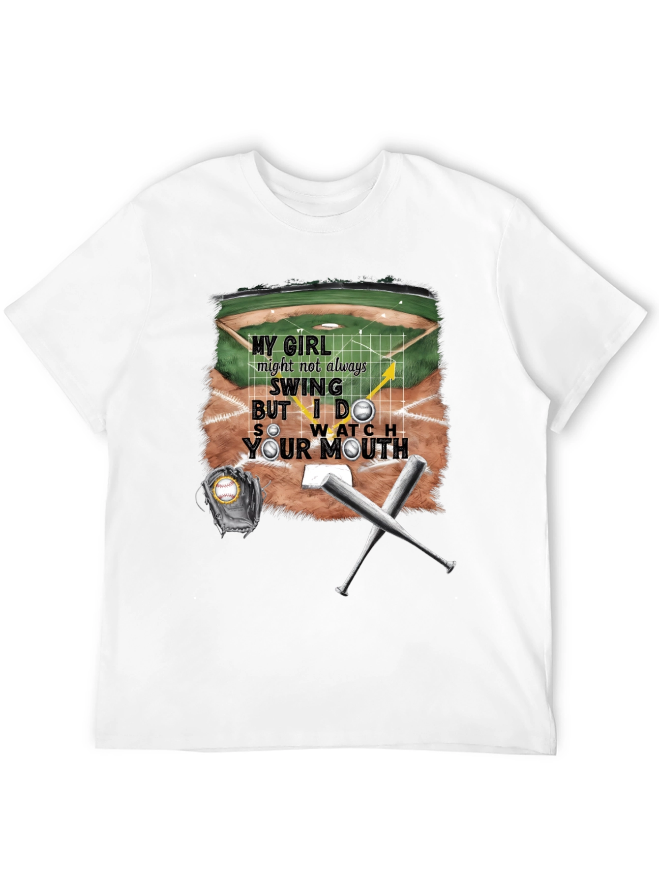 Black My Girl Baseball T-Shirt - Watch Your Mouth! view 12
