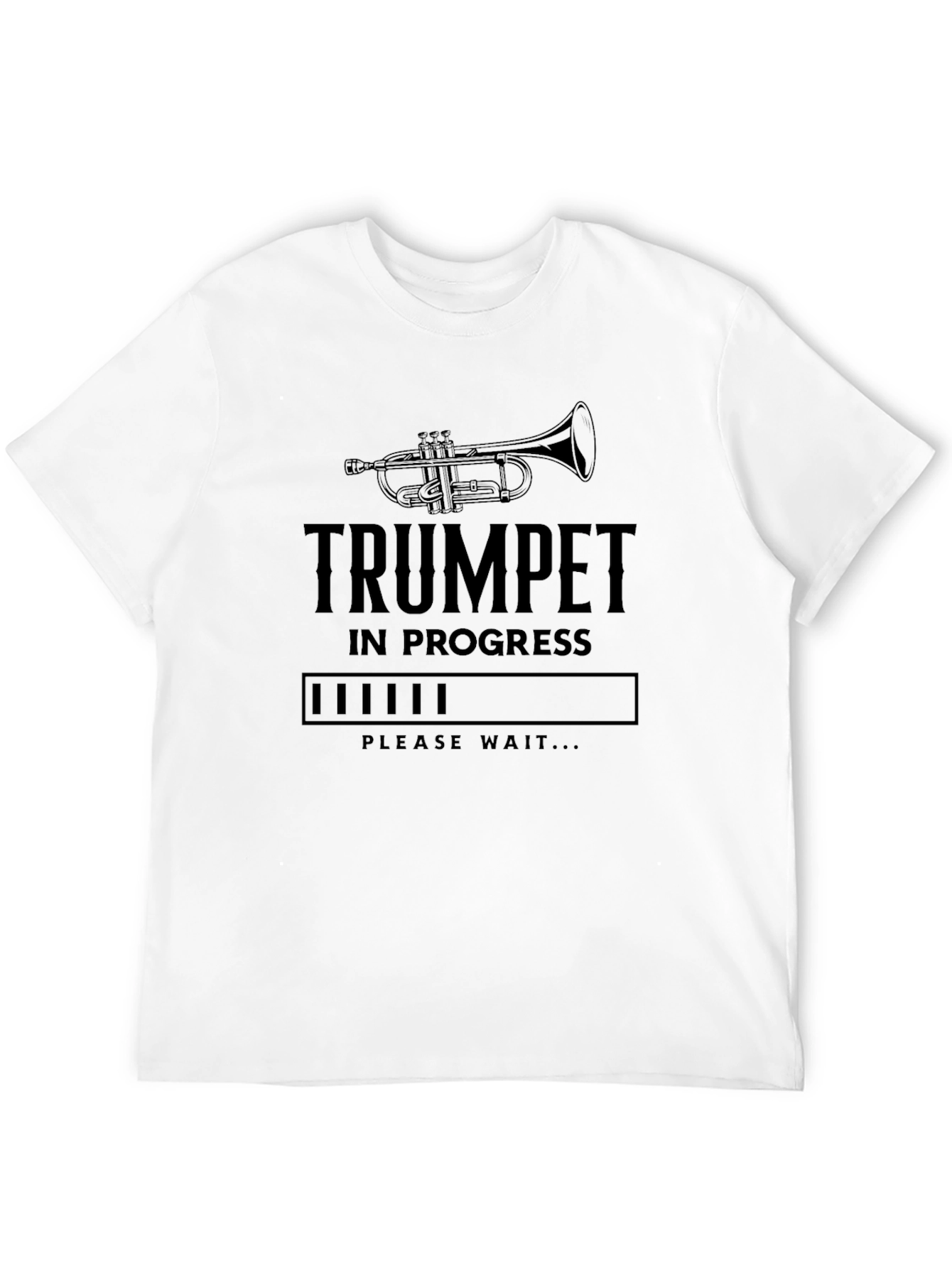 Black Trumpet in Progress T-Shirt - Musician Humor Tee view 12