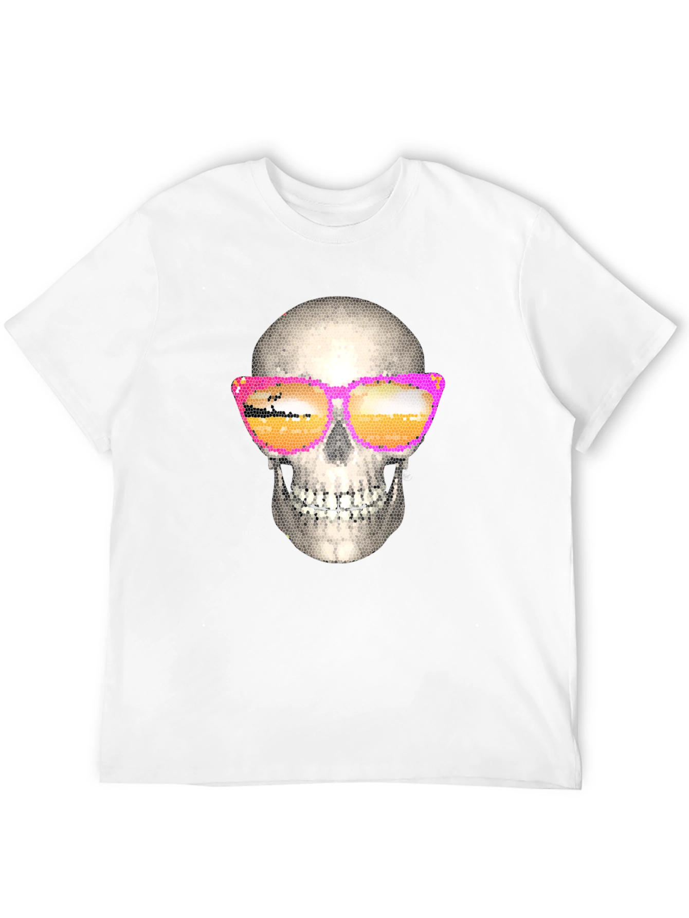 Black Skull in Sunglasses Graphic T-Shirt view 12