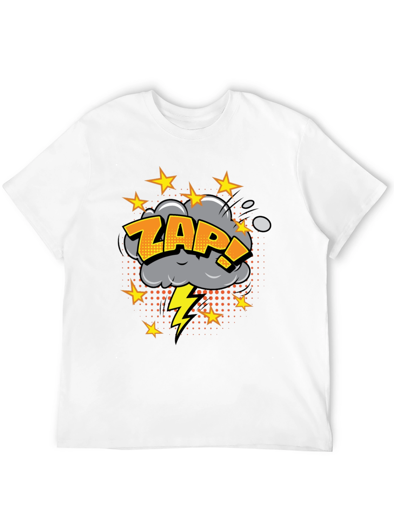 Black Zap! Graphic Print Black T-Shirt view 12