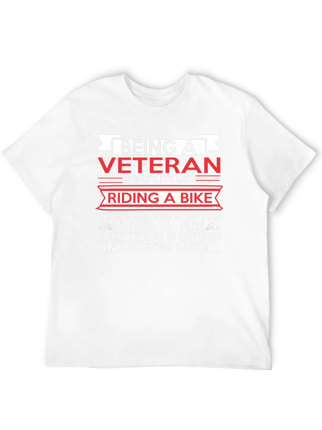Black Veteran Biker Humor T-Shirt - Riding in Hell view 12