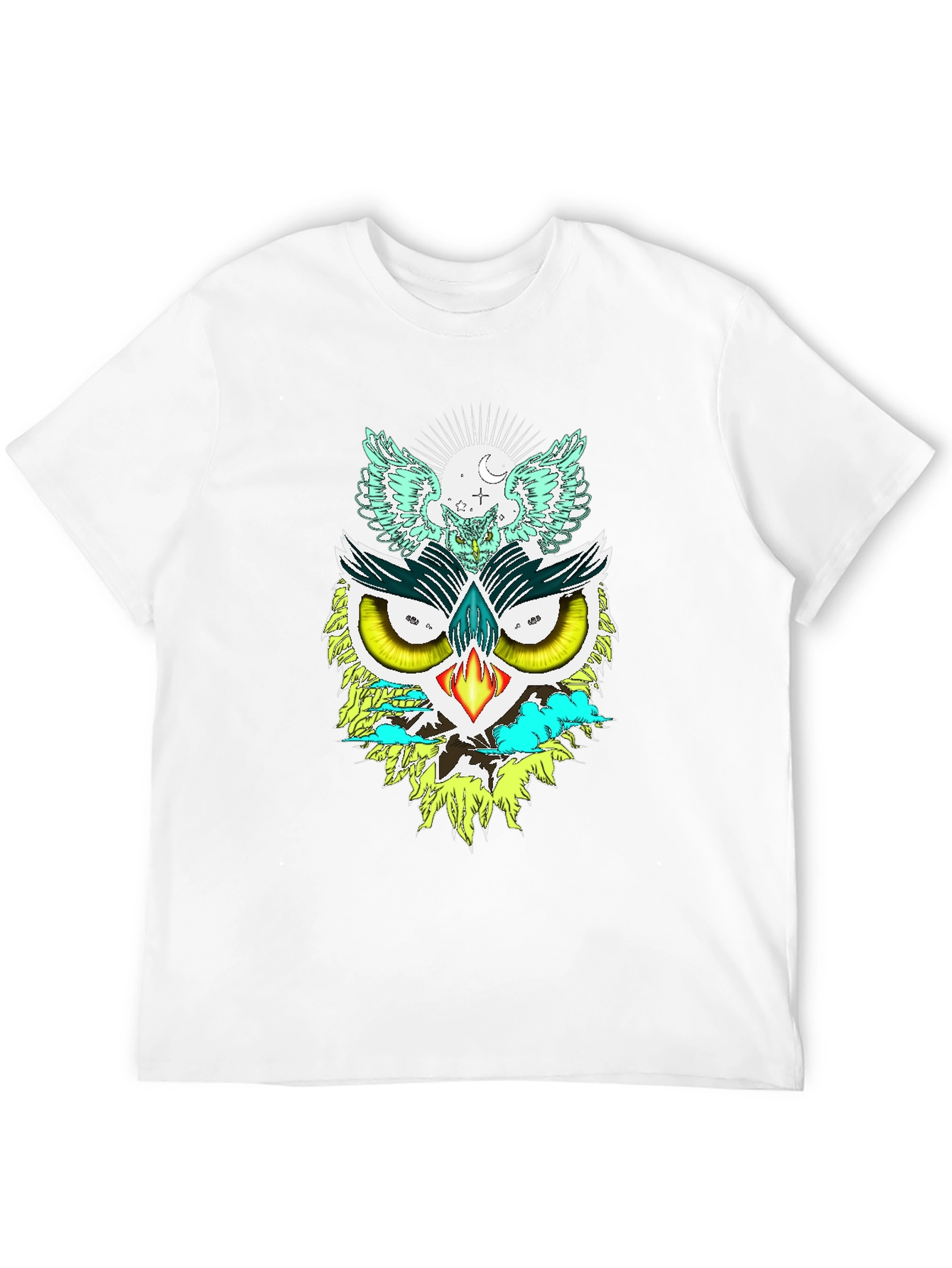 Black Unique Owl Graphic Print Tee view 12