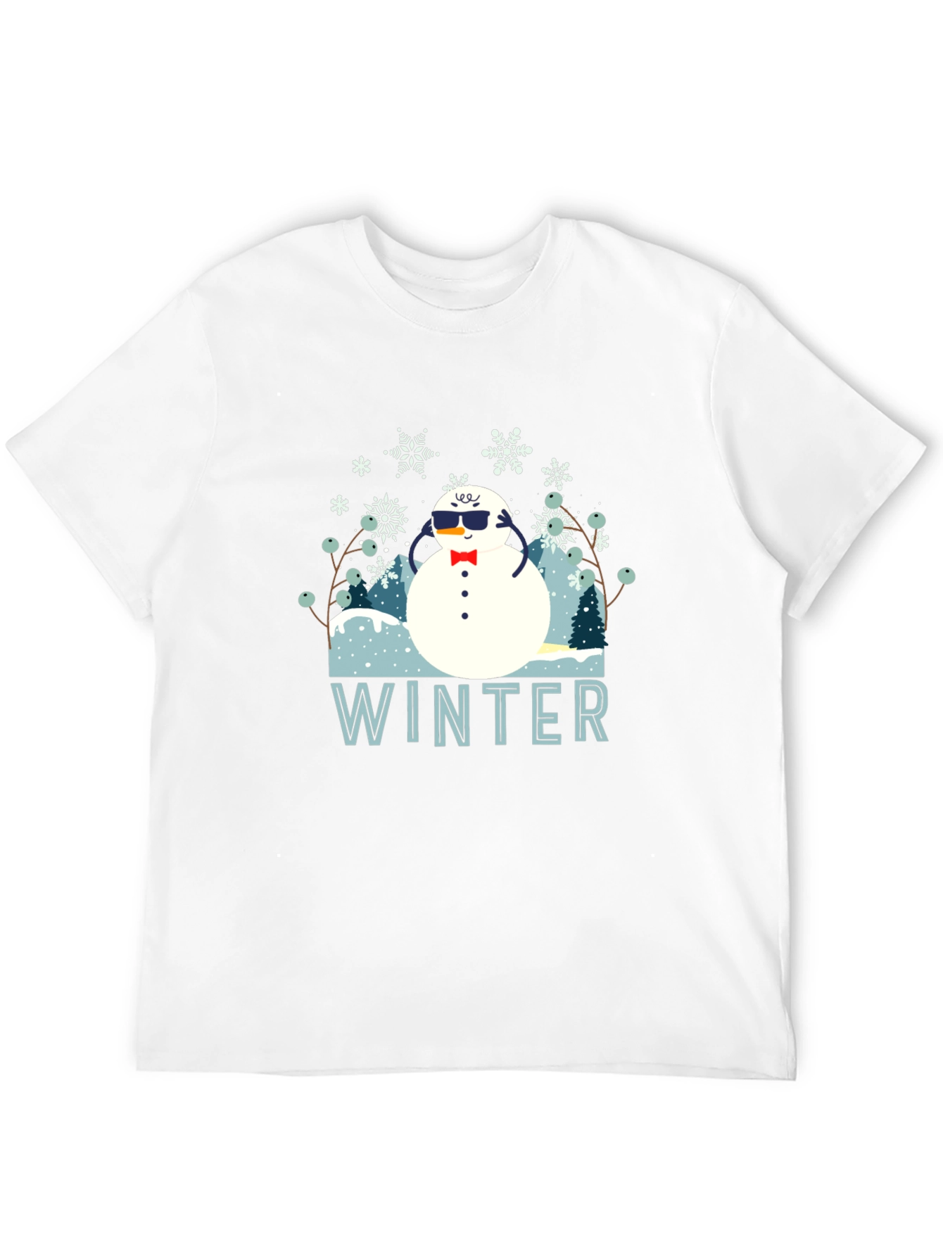 Black Cool Winter Snowman T-Shirt view 12