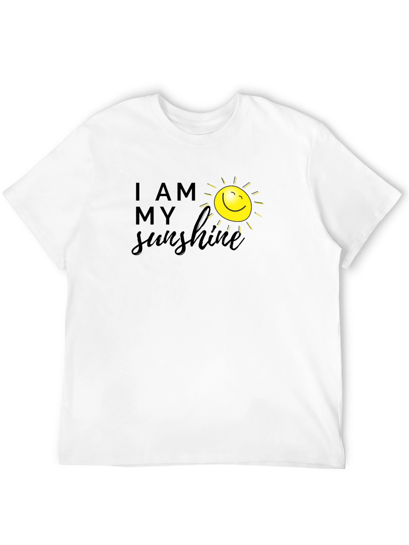 Black I Am My Sunshine Graphic Tee - Black Cotton T-Shirt view 12