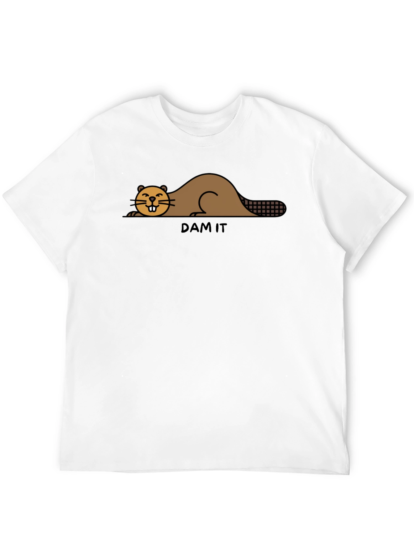 Black Funny Beaver "Dam It" Graphic T-Shirt view 12