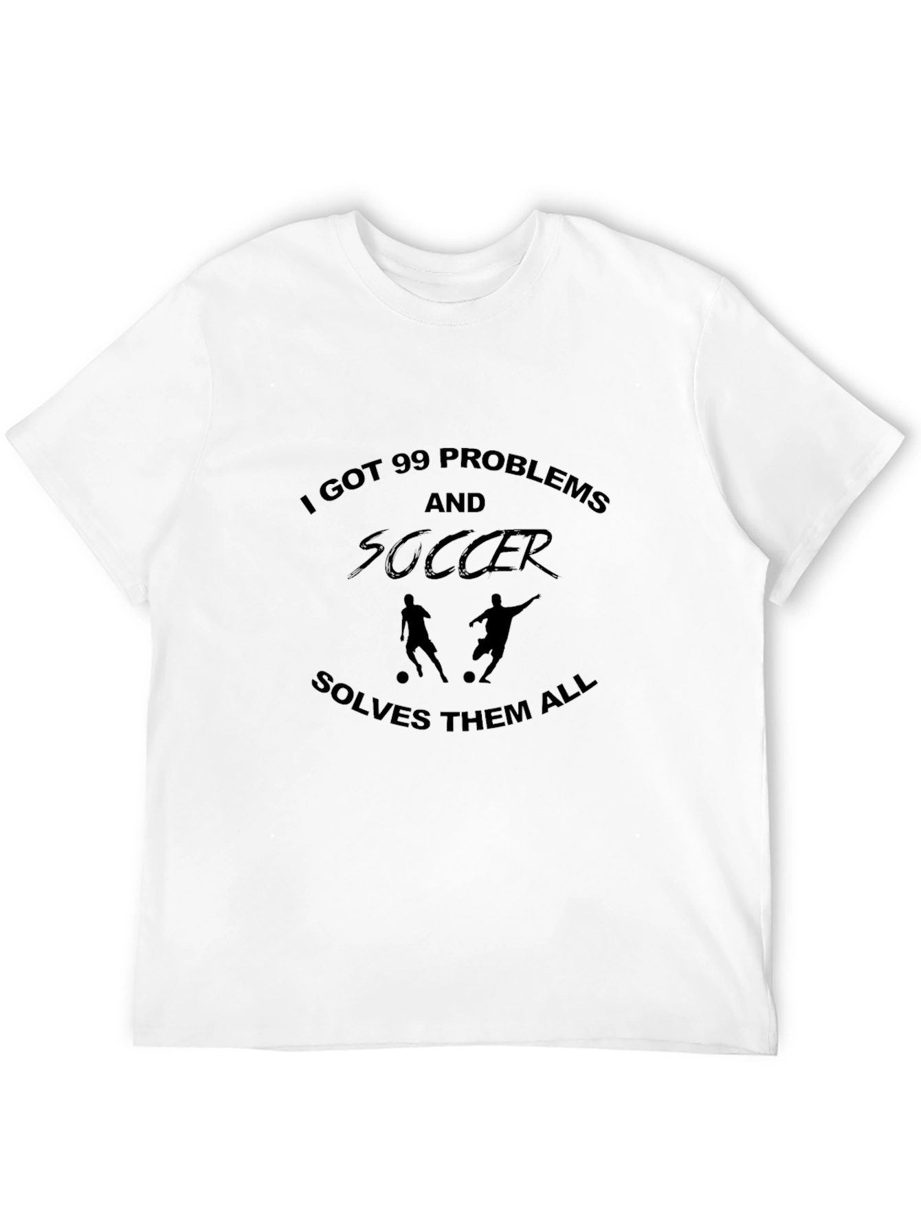 Black Soccer Solves All Problems T-Shirt view 12