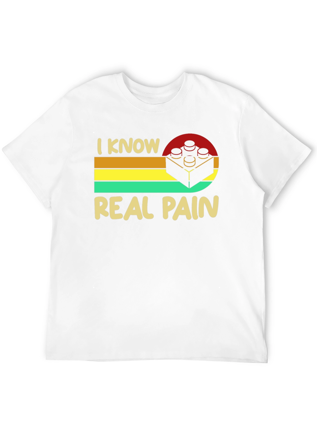 Black I Know Real Pain Funny Brick T-Shirt view 12