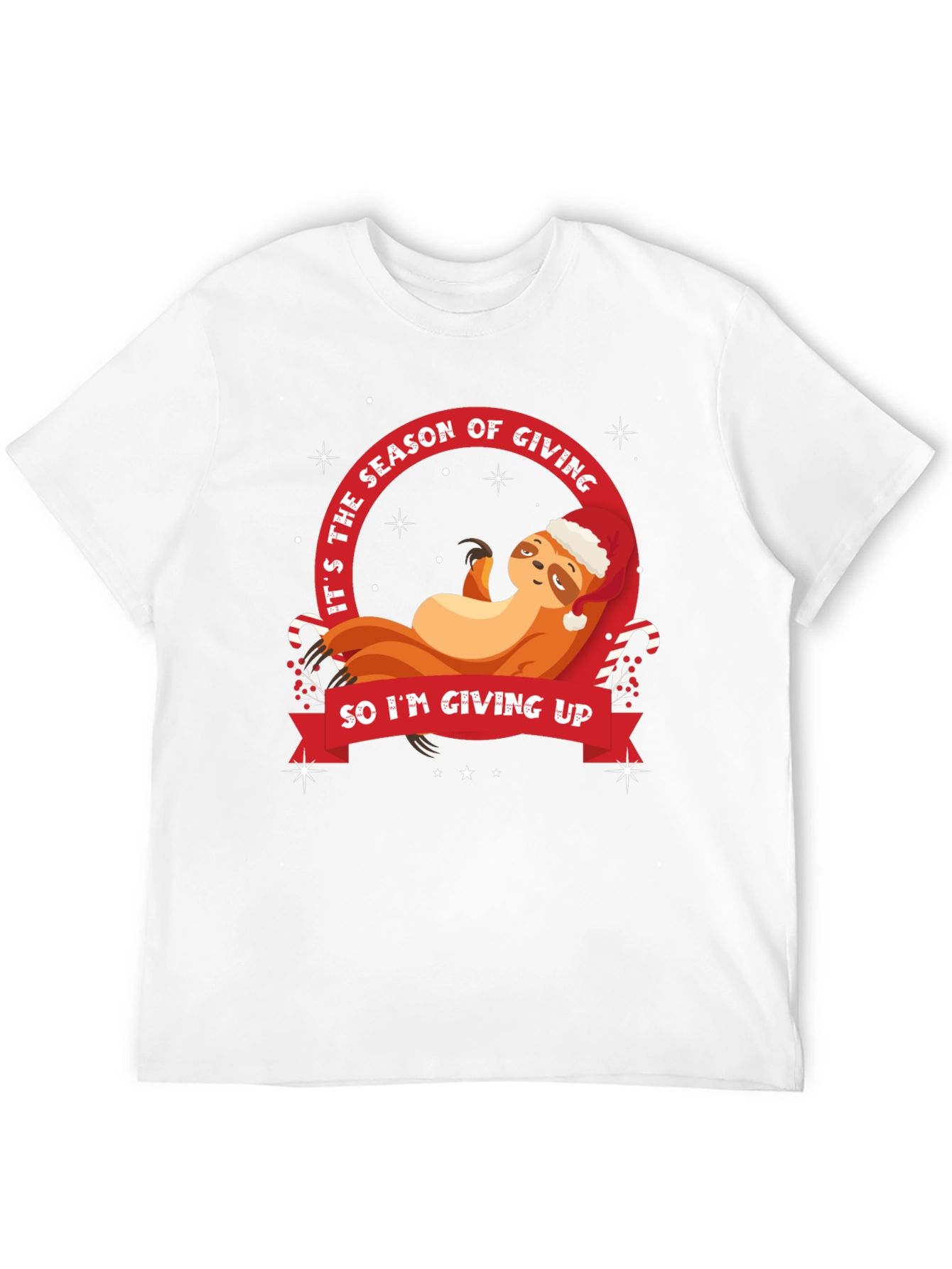 Black Funny Sloth Christmas T-Shirt - Season of Giving view 12