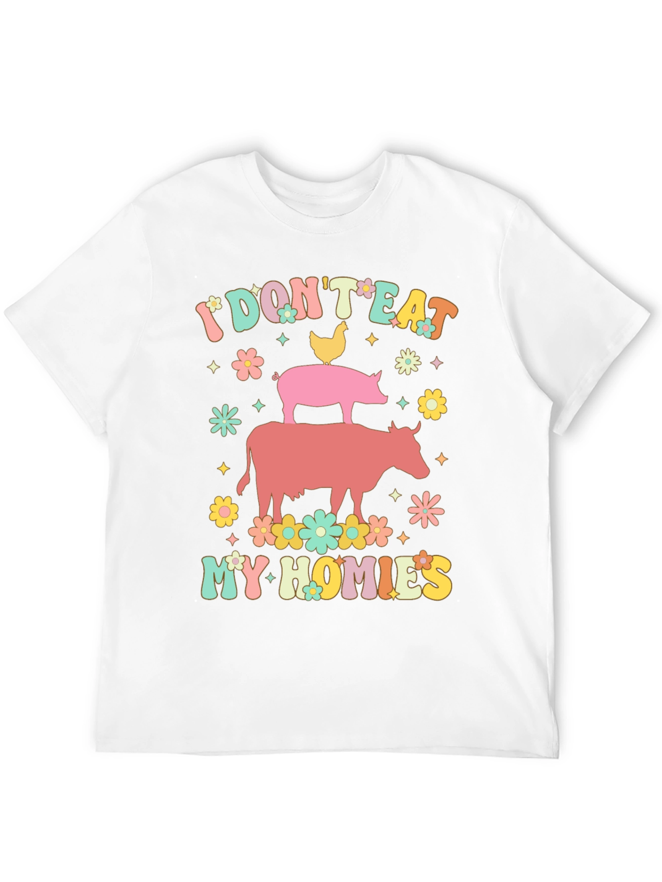 Black Vegan I Don't Eat My Homies T-Shirt view 12