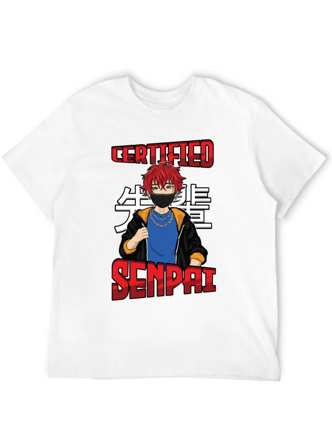 Black Certified Senpai Anime Style T-Shirt view 12
