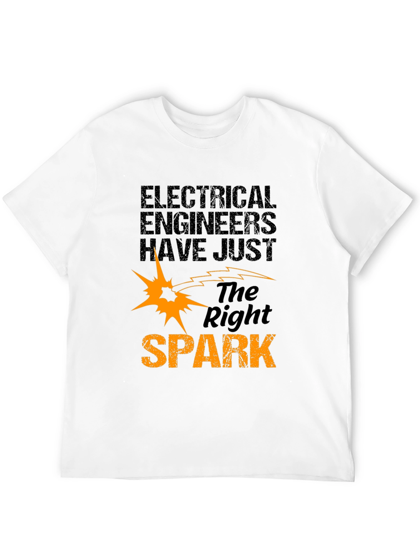 Black Electrical Engineer 'Right Spark' Graphic T-Shirt view 12