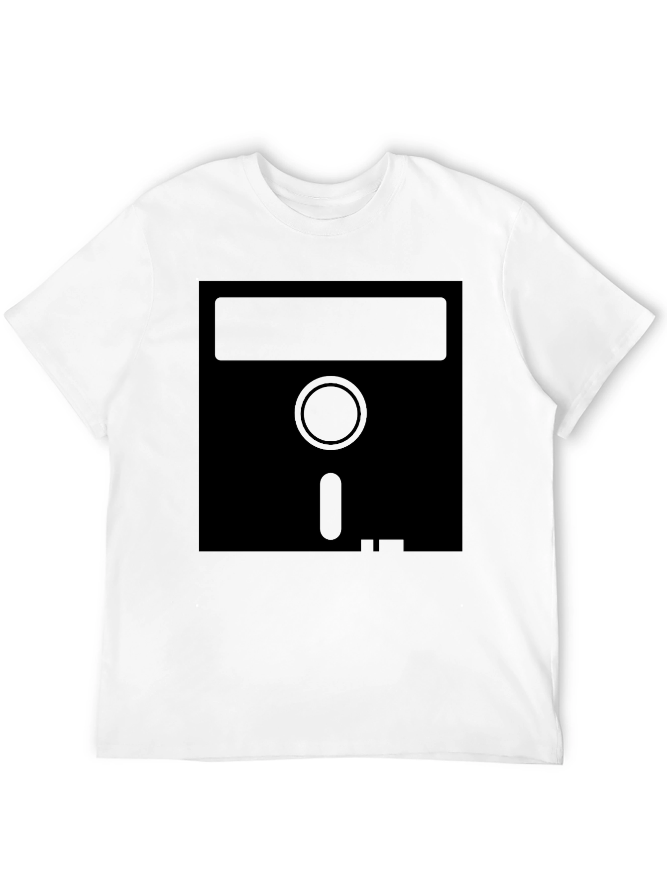 Black Retro Floppy Disk T-Shirt - Vintage Tech Style view 12
