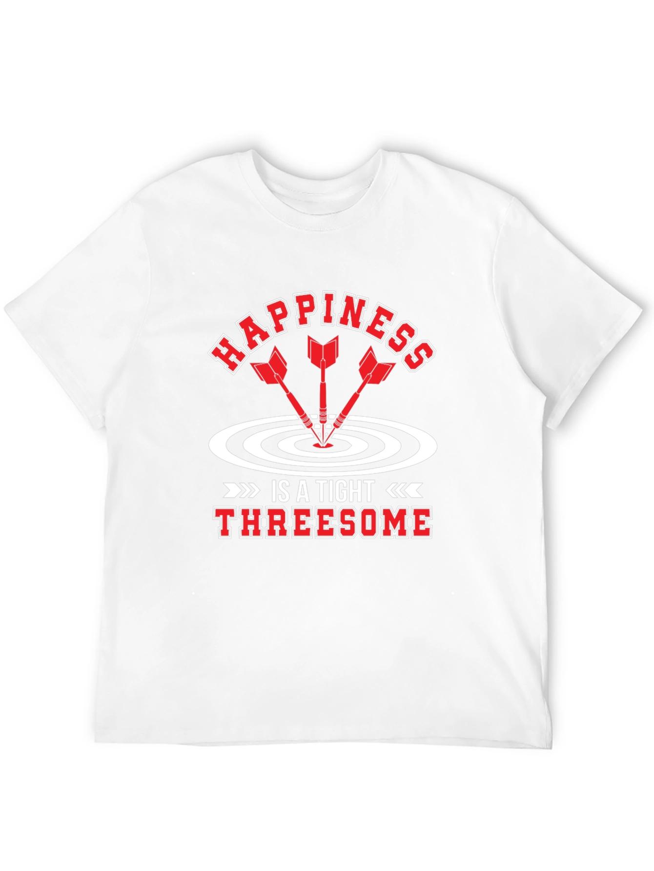 Black Happiness is a Tight Threesome Funny Dart T-Shirt view 12